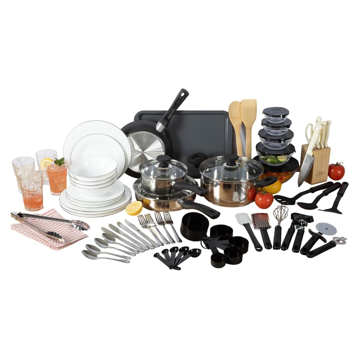 Juego de Cocina 74 Piezas Gibson Home Acero Inoxidable