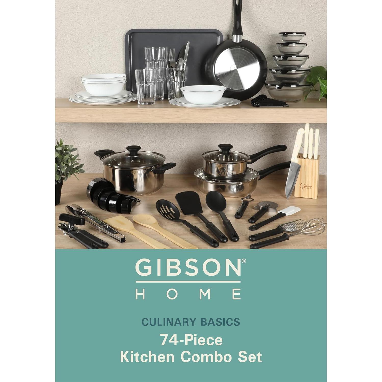 Juego de Cocina 74 Piezas Gibson Home Acero Inoxidable