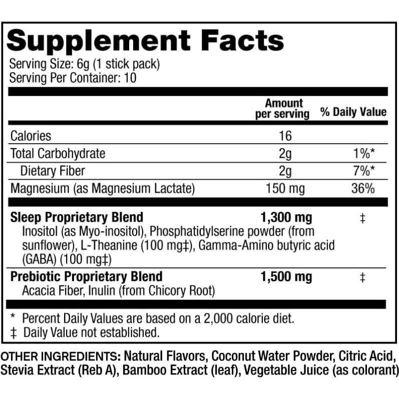 Polvo de Magnesio Calmante Rootine 10pk - Sin Melatonina