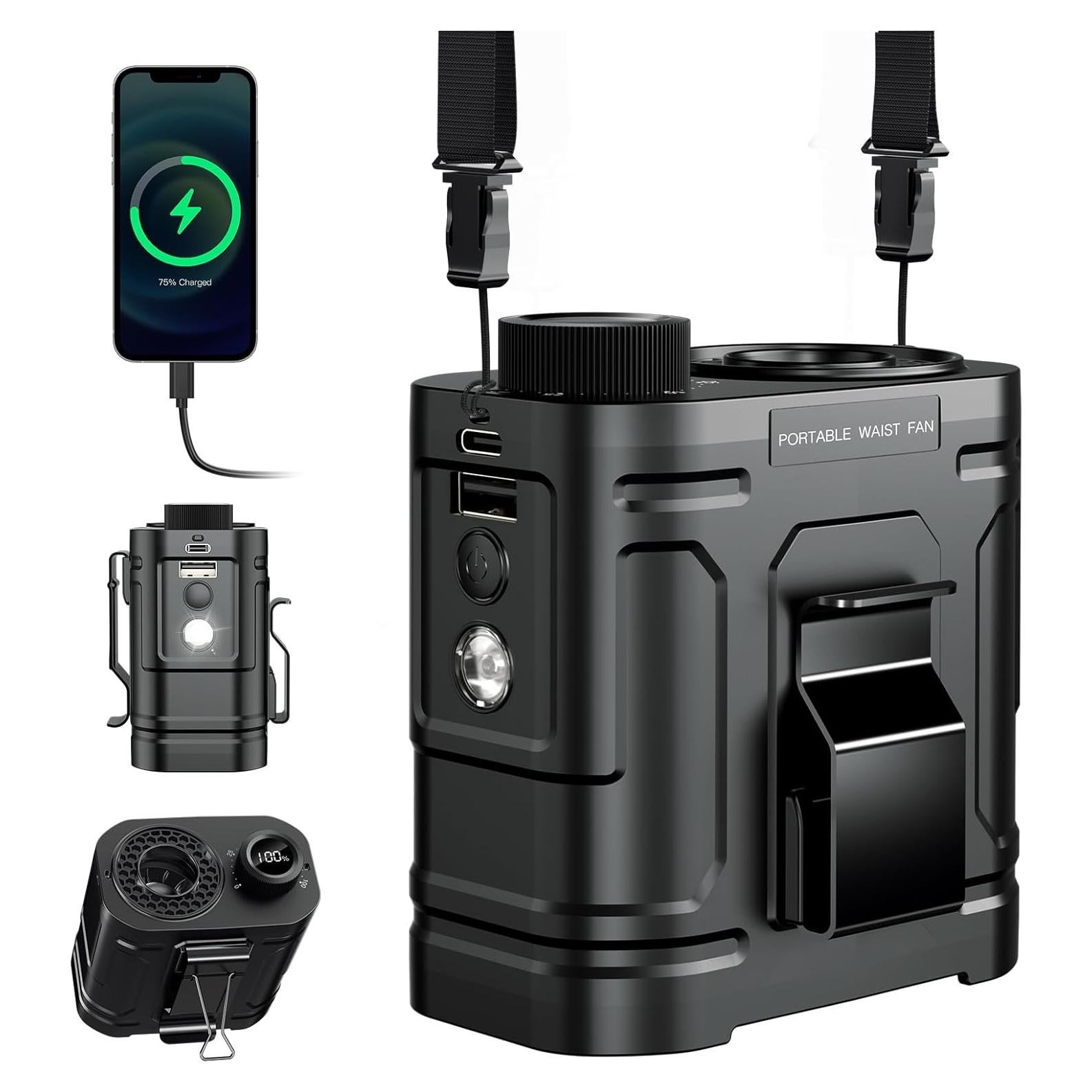 Ventilador de Cintura Portátil Trustnice BK006 10000mAh 40H