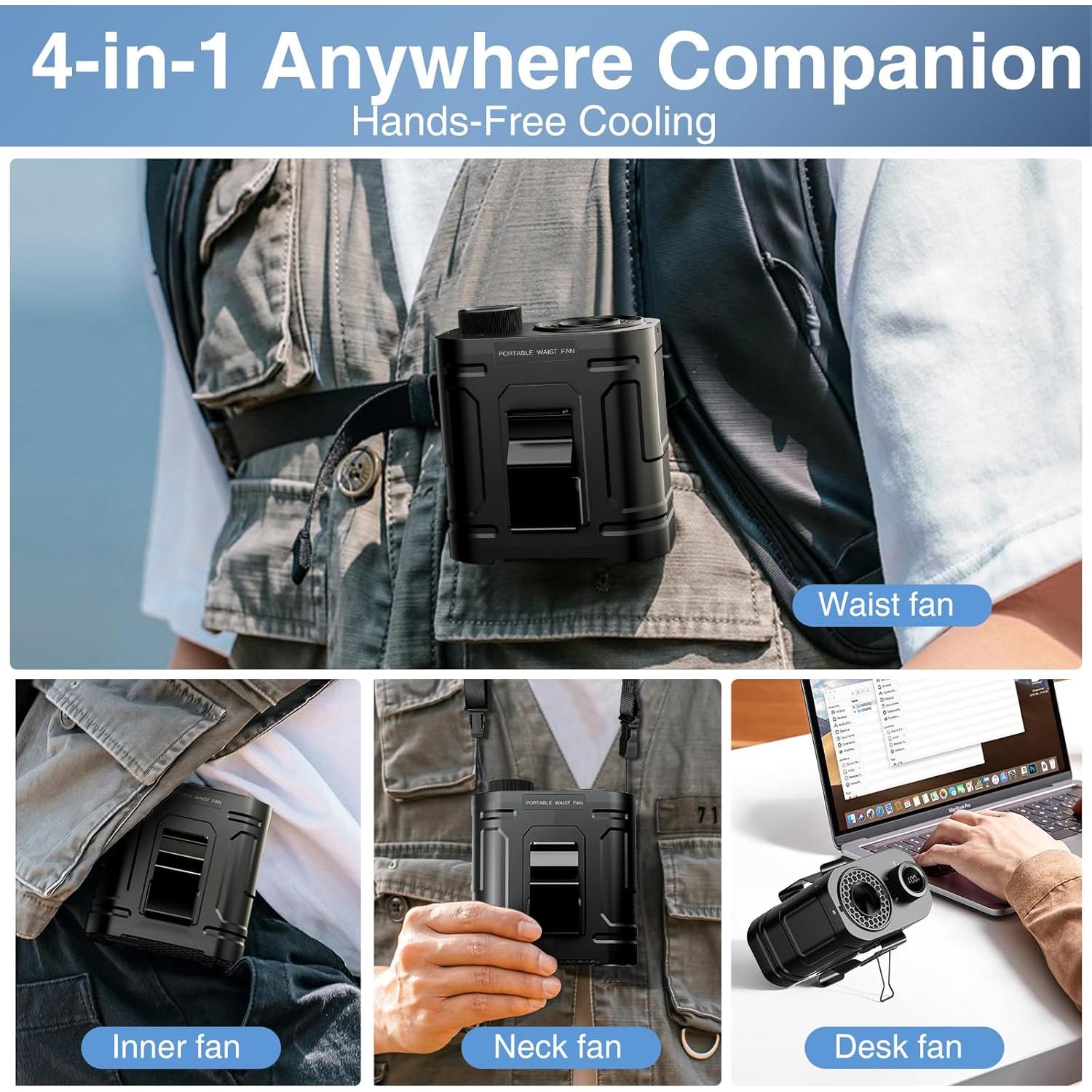 Ventilador de Cintura Portátil Trustnice BK006 10000mAh 40H