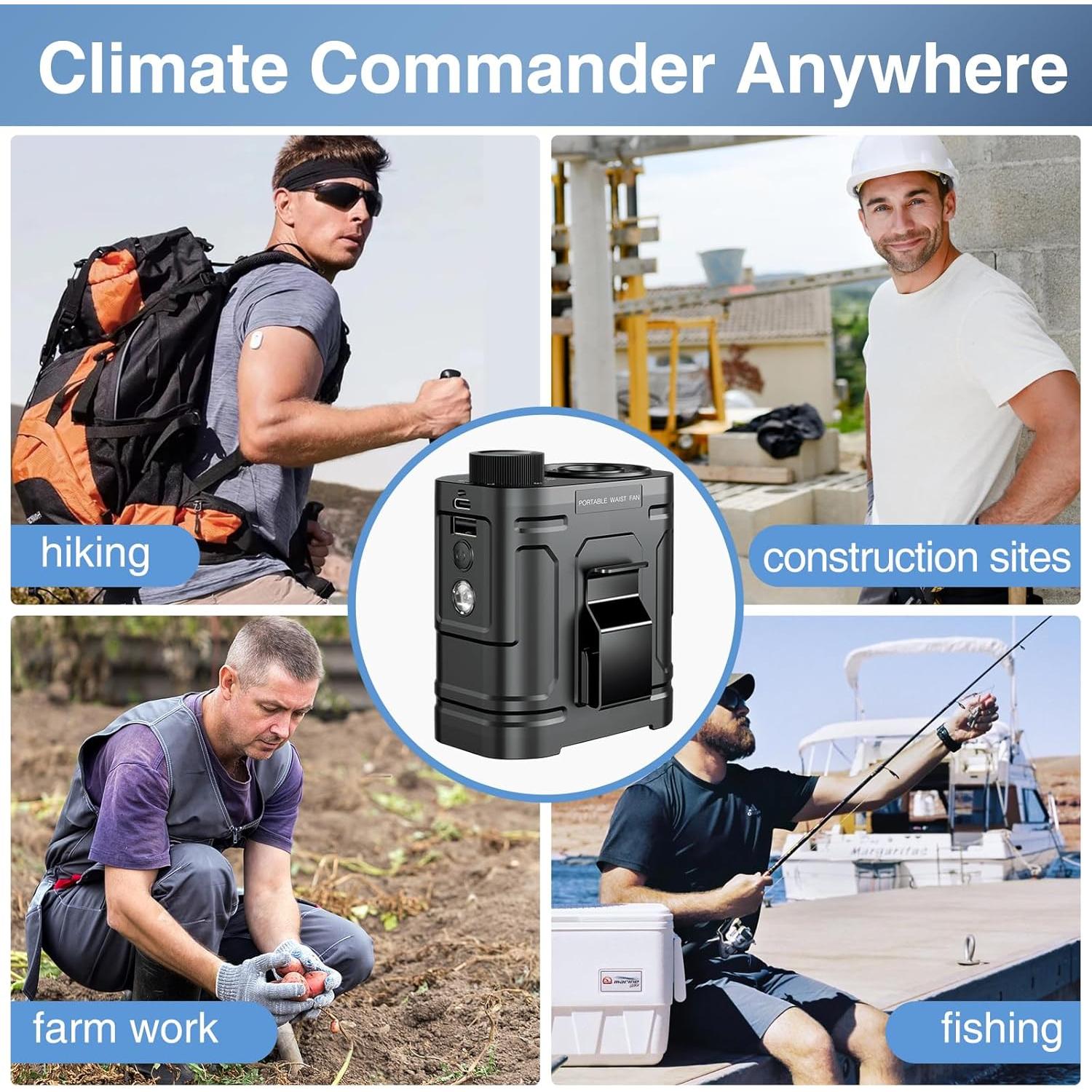 Ventilador de Cintura Portátil Trustnice BK006 10000mAh 40H