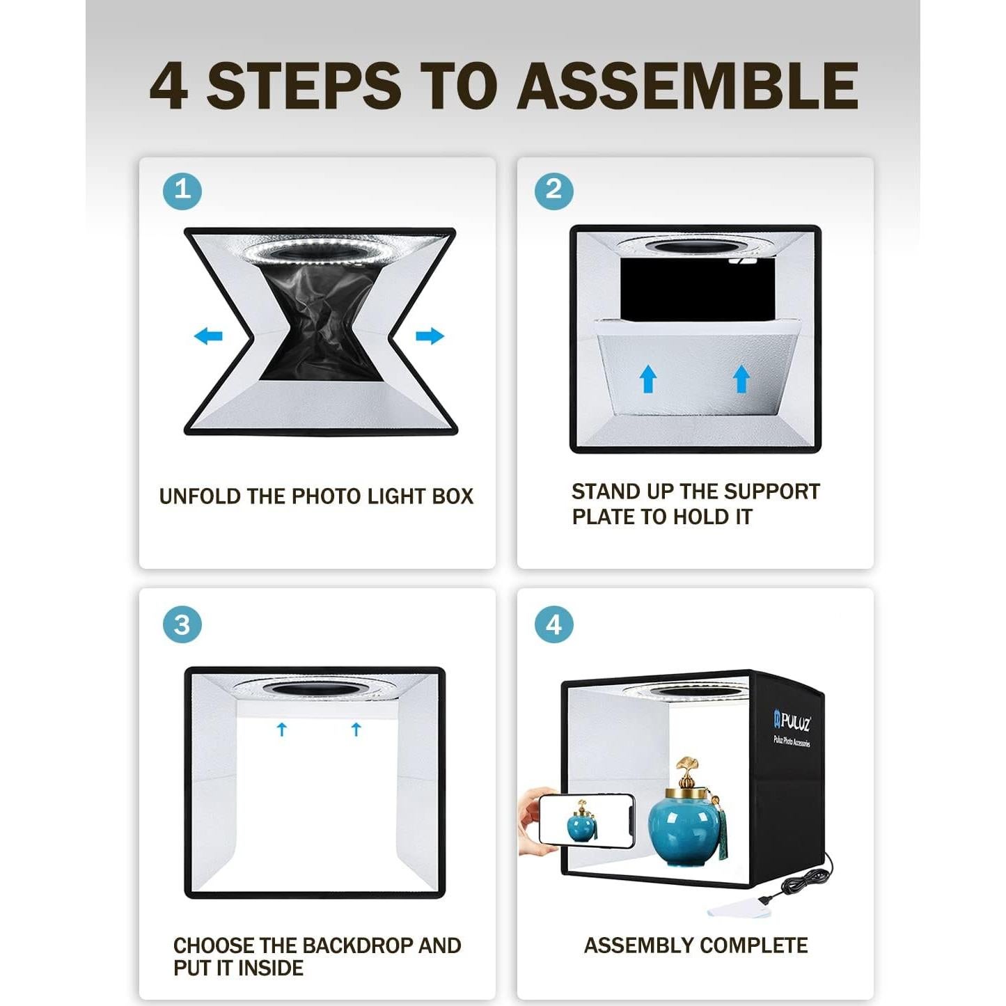 Estudio Fotográfico PULUZ 25cm Plegable con 12 Fondos