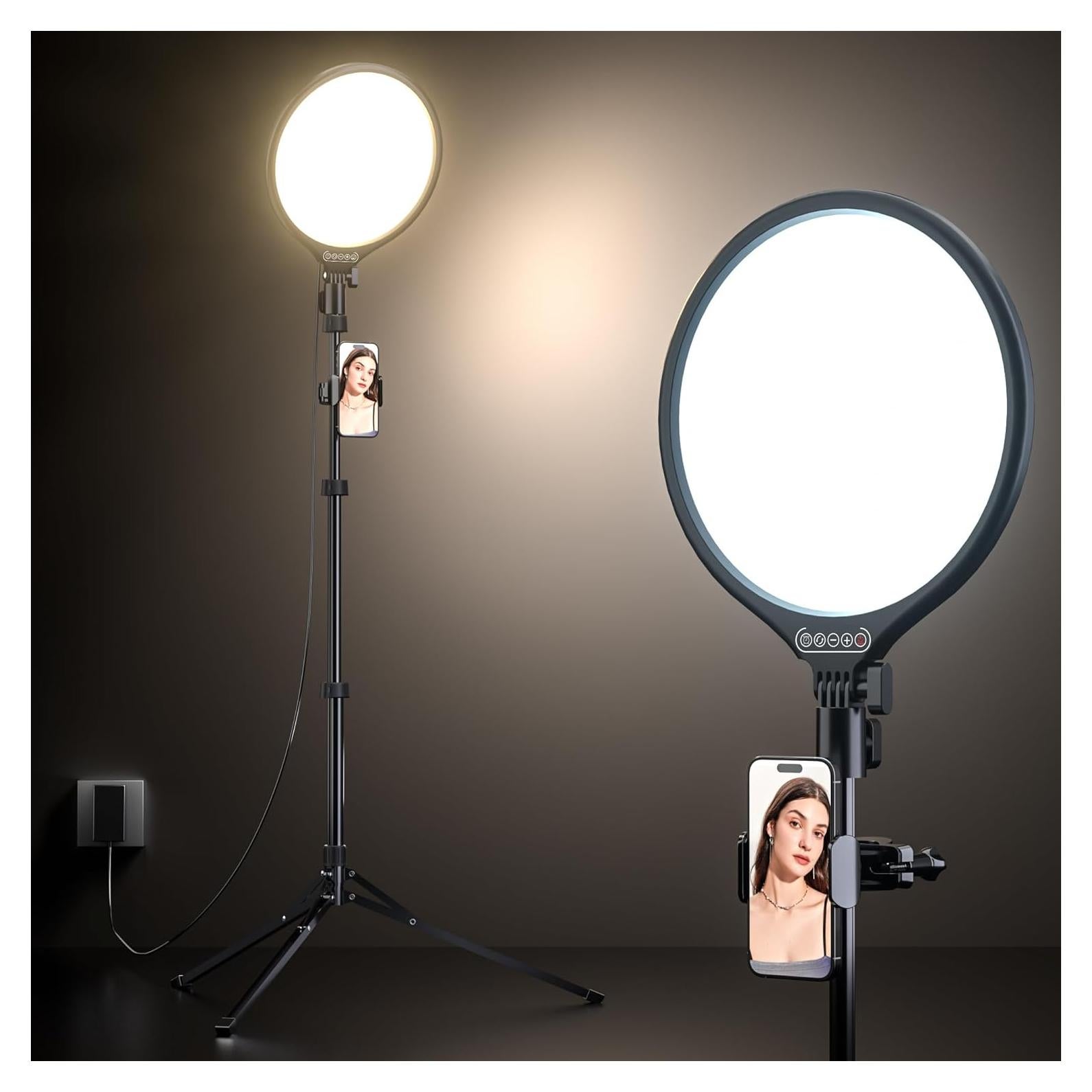 Luz de Anillo UBeesize 25 cm con Trípode 157 cm y Control Remoto