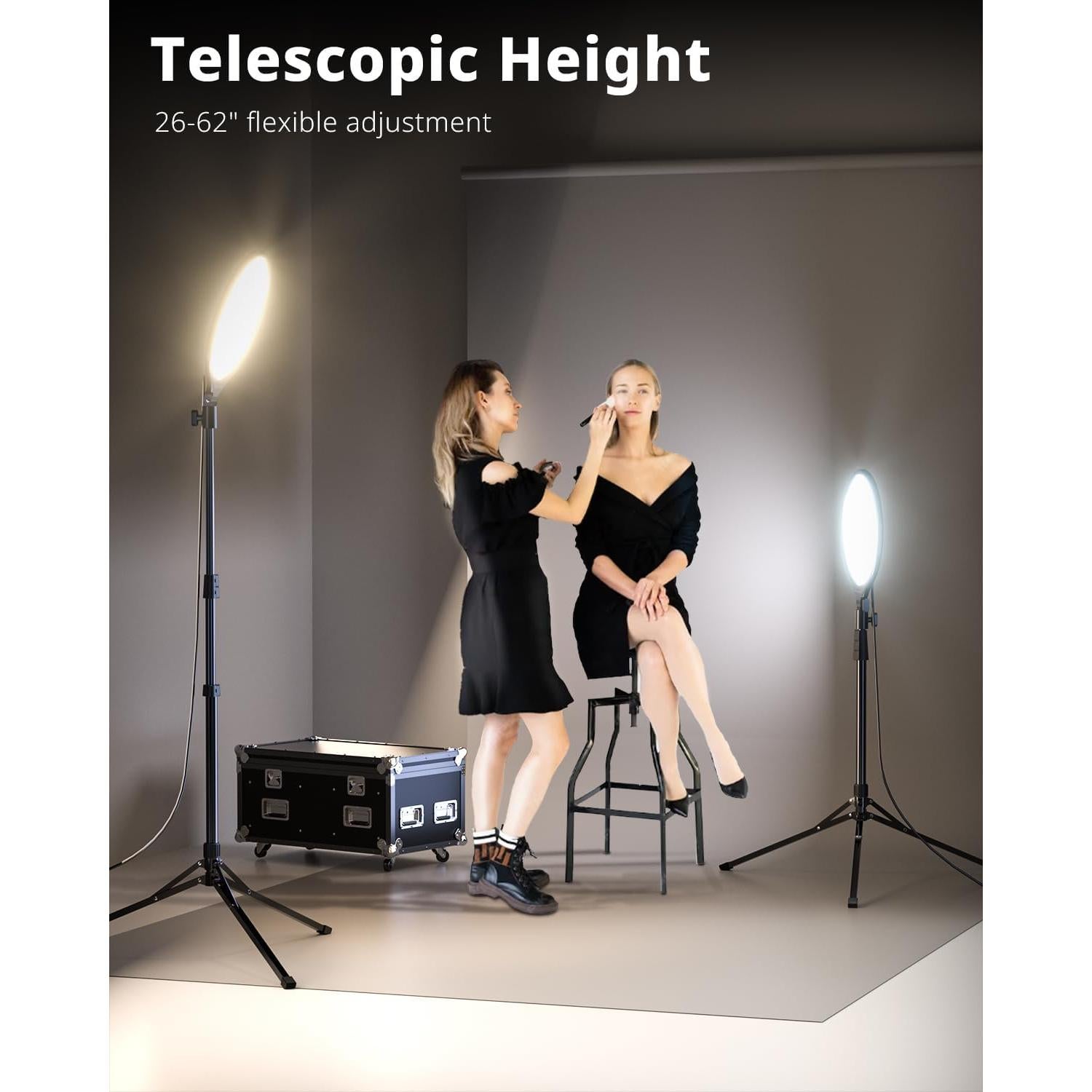 Luz de Anillo UBeesize 25 cm con Trípode 157 cm y Control Remoto