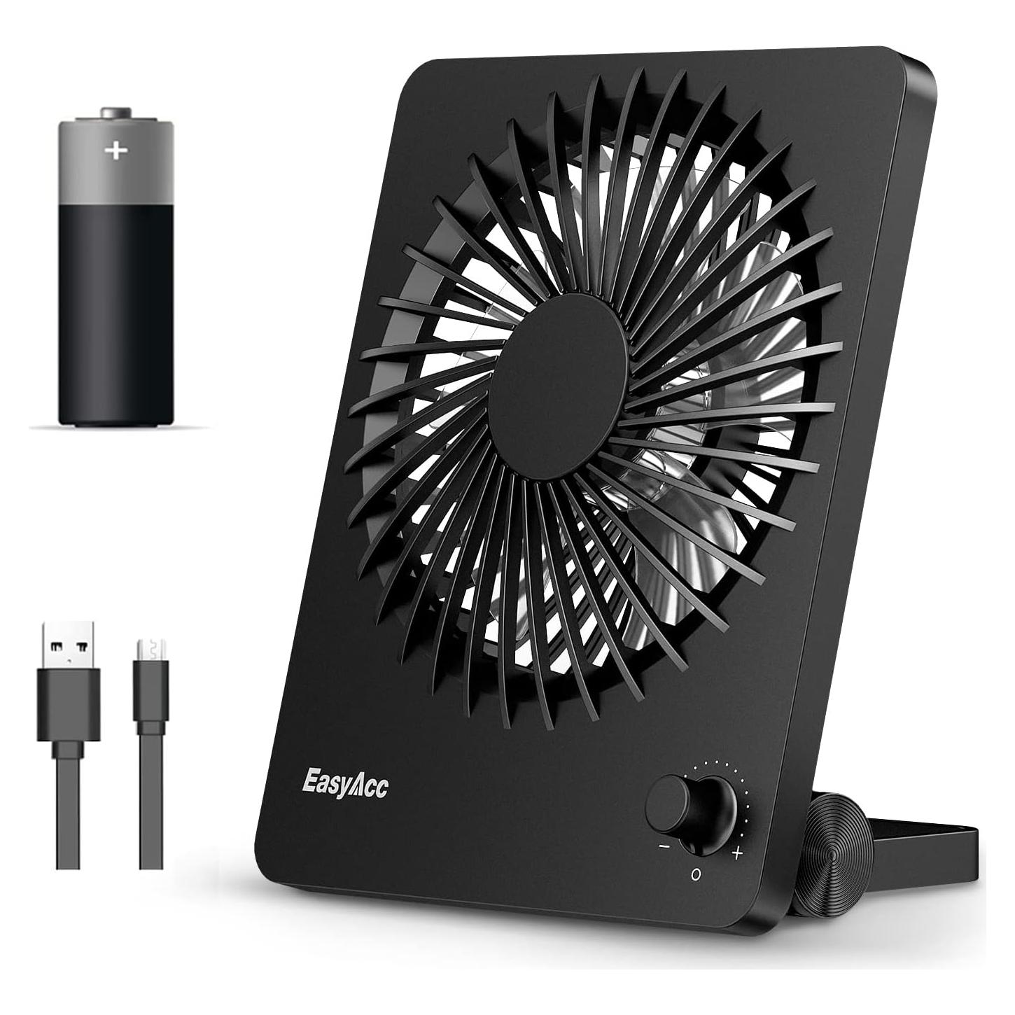 Ventilador de Escritorio Plegable EasyAcc 6" Recargable Silencioso