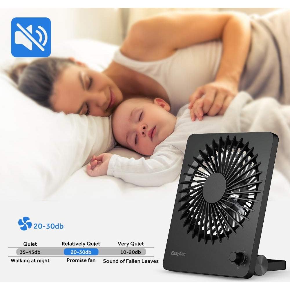 Ventilador de Escritorio Plegable EasyAcc 6" Recargable Silencioso