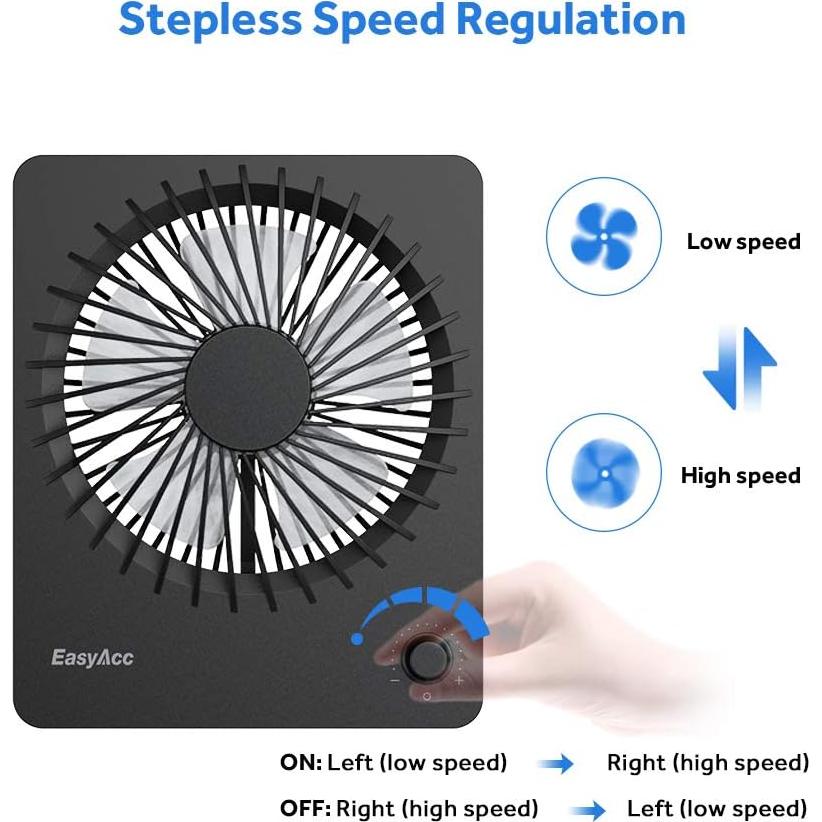 Ventilador de Escritorio Plegable EasyAcc 6" Recargable Silencioso