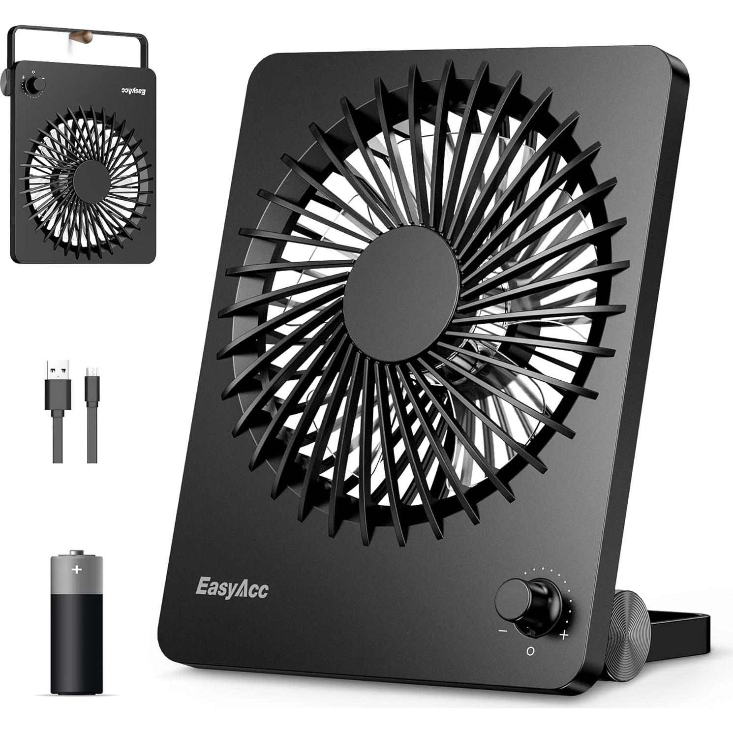 Ventilador de Escritorio Plegable EasyAcc 6" Recargable Silencioso