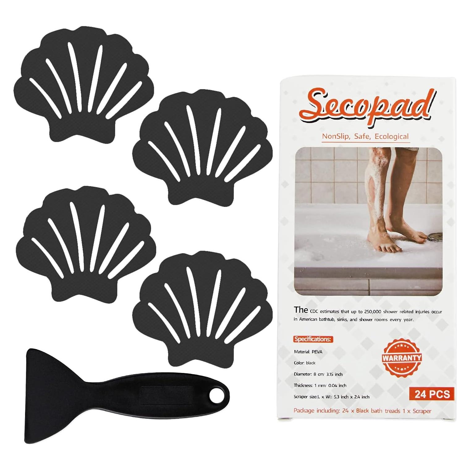 Pegatinas Antideslizantes Secopad para Bañera 24 PCS Negro