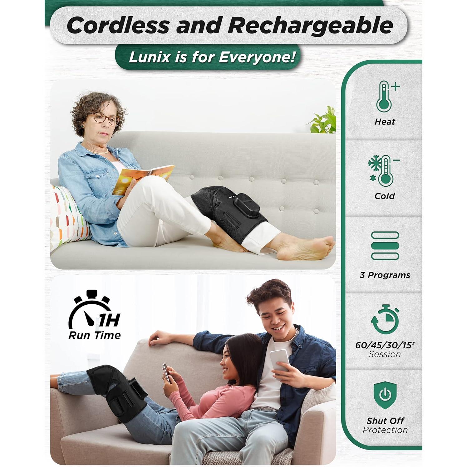 Masajeador de Rodilla Lunix LX4 con Calor y Compresión