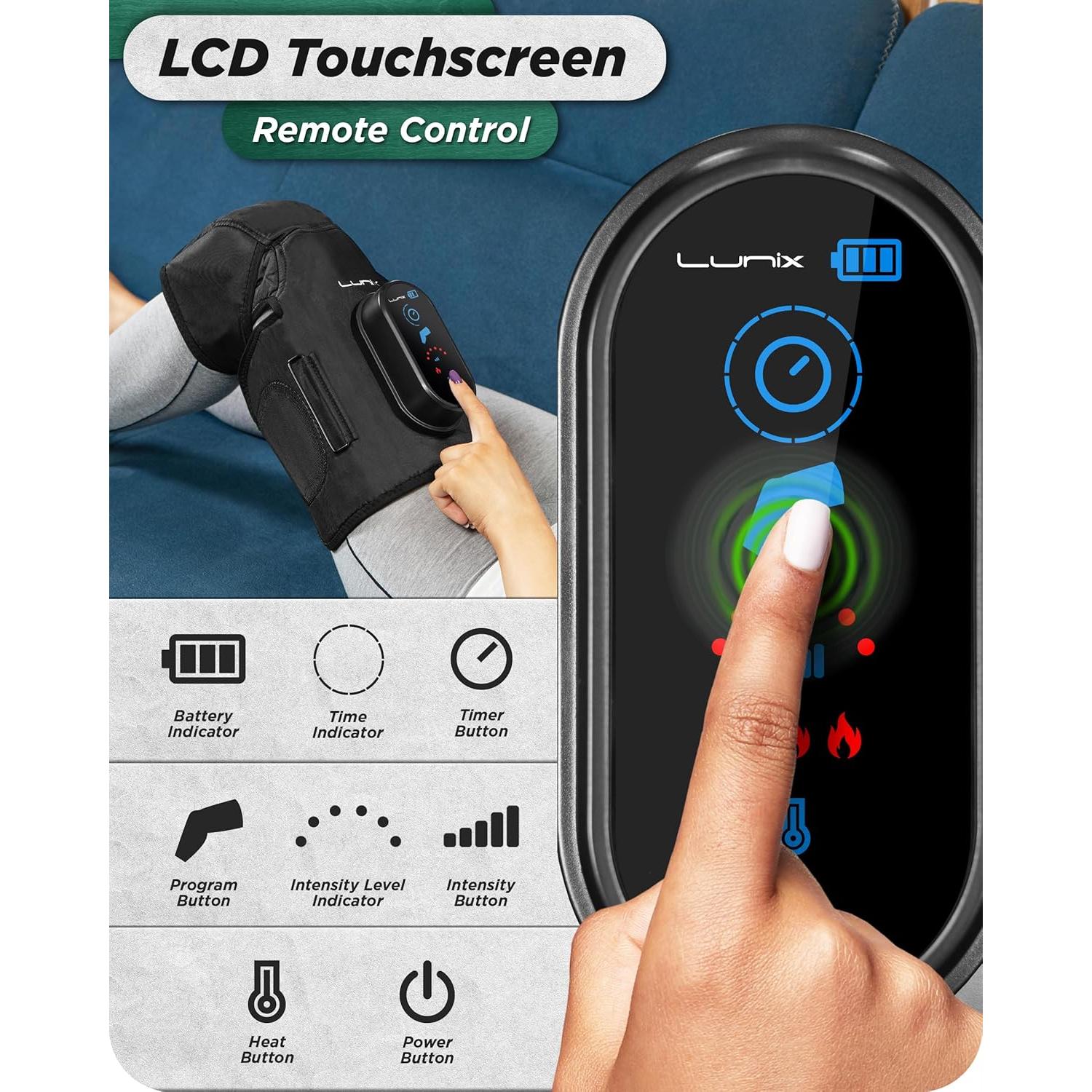 Masajeador de Rodilla Lunix LX4 con Calor y Compresión