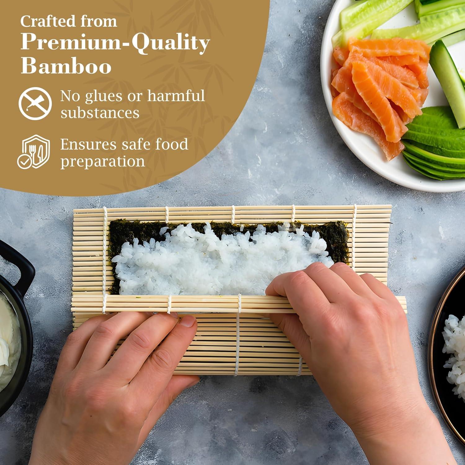 Esteras de Sushi Fusión Select - 24.1x24.1 cm de Bambú