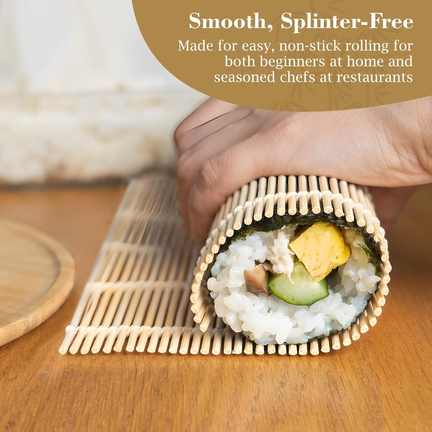 Esteras de Sushi Fusión Select - 24.1x24.1 cm de Bambú