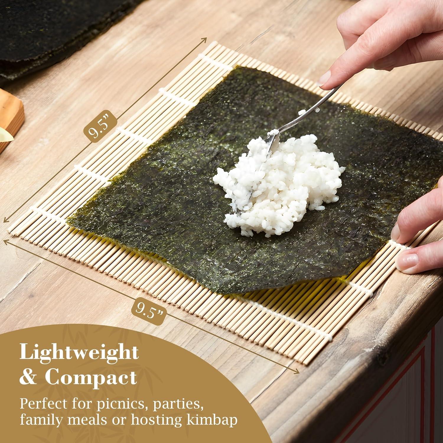 Esteras de Sushi Fusión Select - 24.1x24.1 cm de Bambú