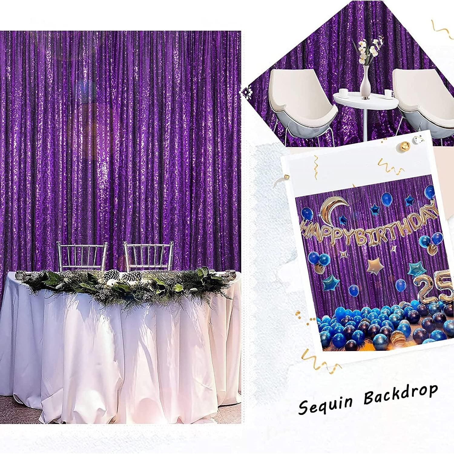 Fondo de Lentejuelas Morado ShinyBeauty 4x3.6m para Eventos
