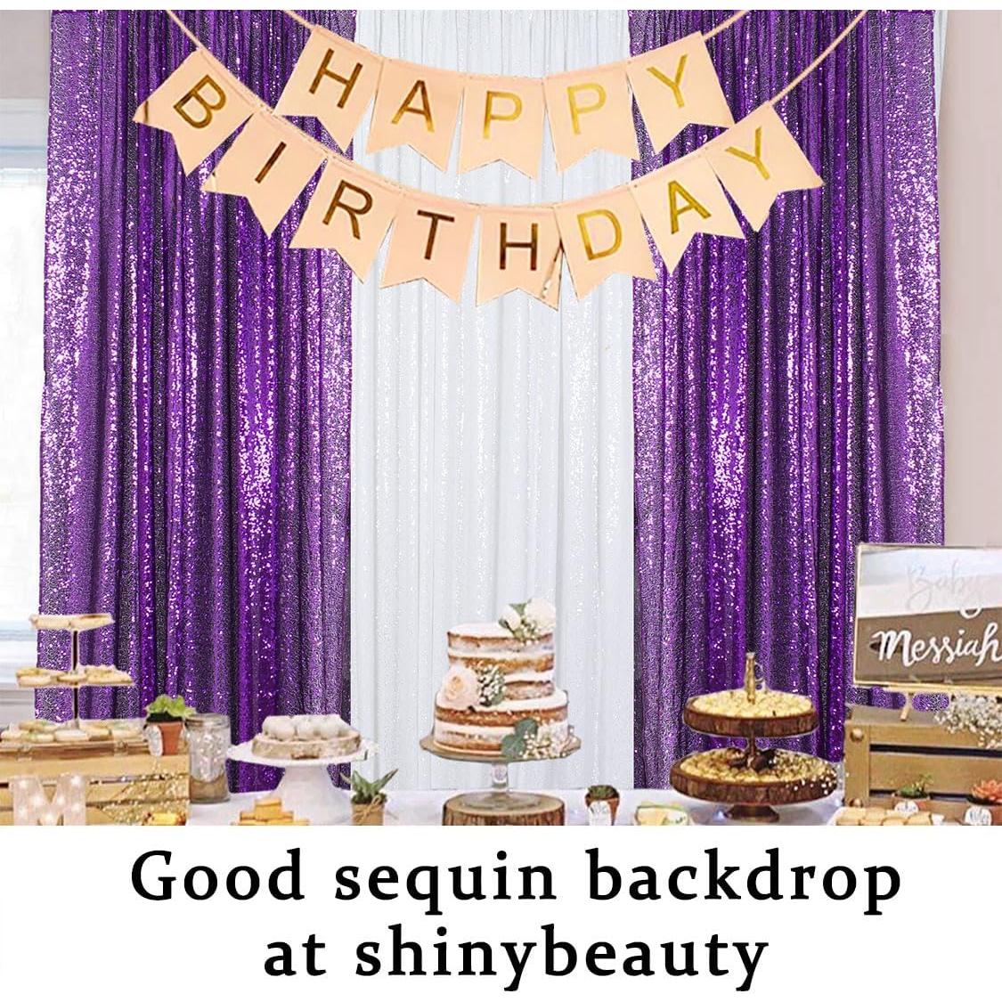 Fondo de Lentejuelas Morado ShinyBeauty 4x3.6m para Eventos