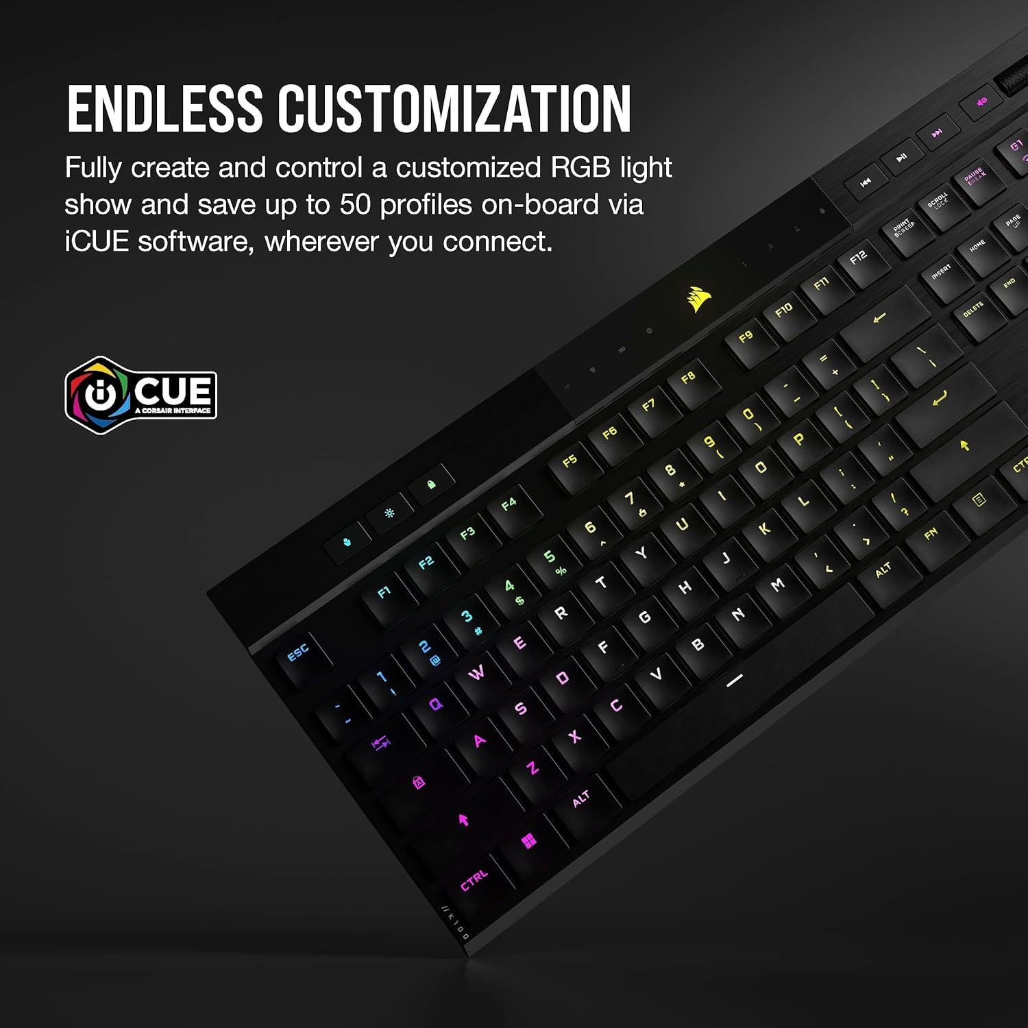 Teclado Mecánico Corsair K100 AIR Inalámbrico RGB - Negro