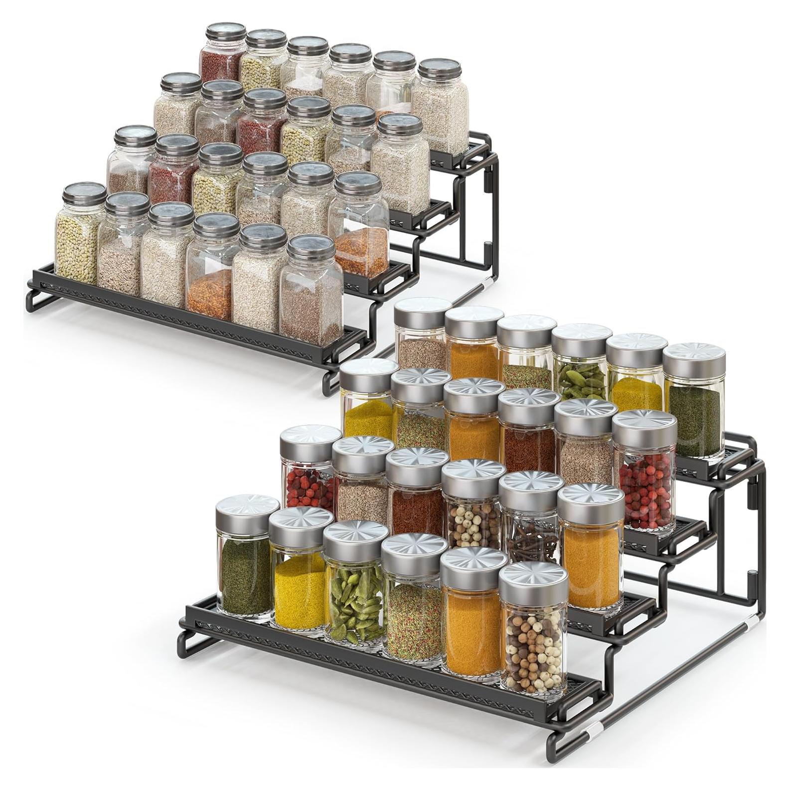 Estante Organizador de Especias Expandible LUHENPING 4 Niveles Negro
