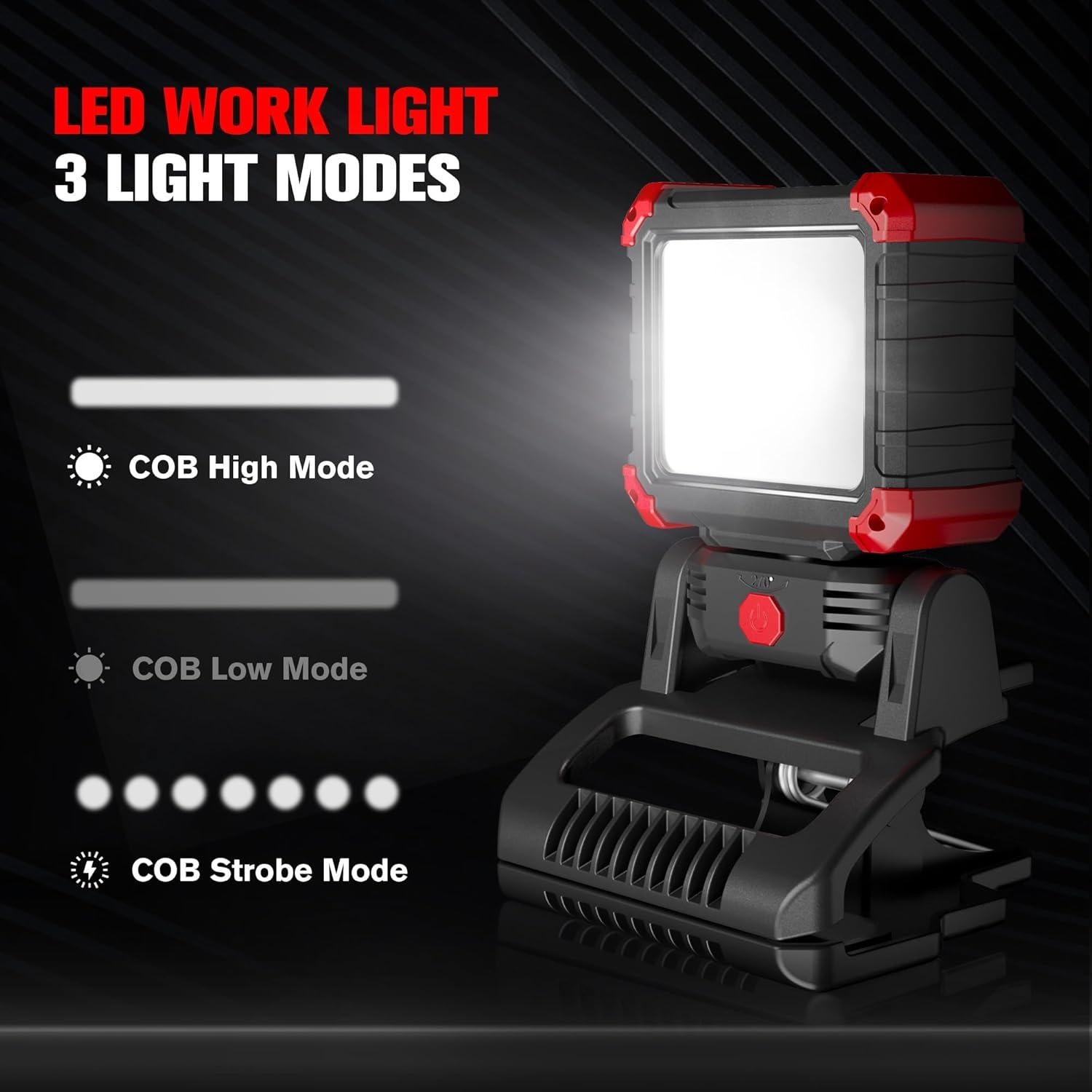 Luz de Trabajo LED Yls 2 Pack 2100LM Recargable con Clip