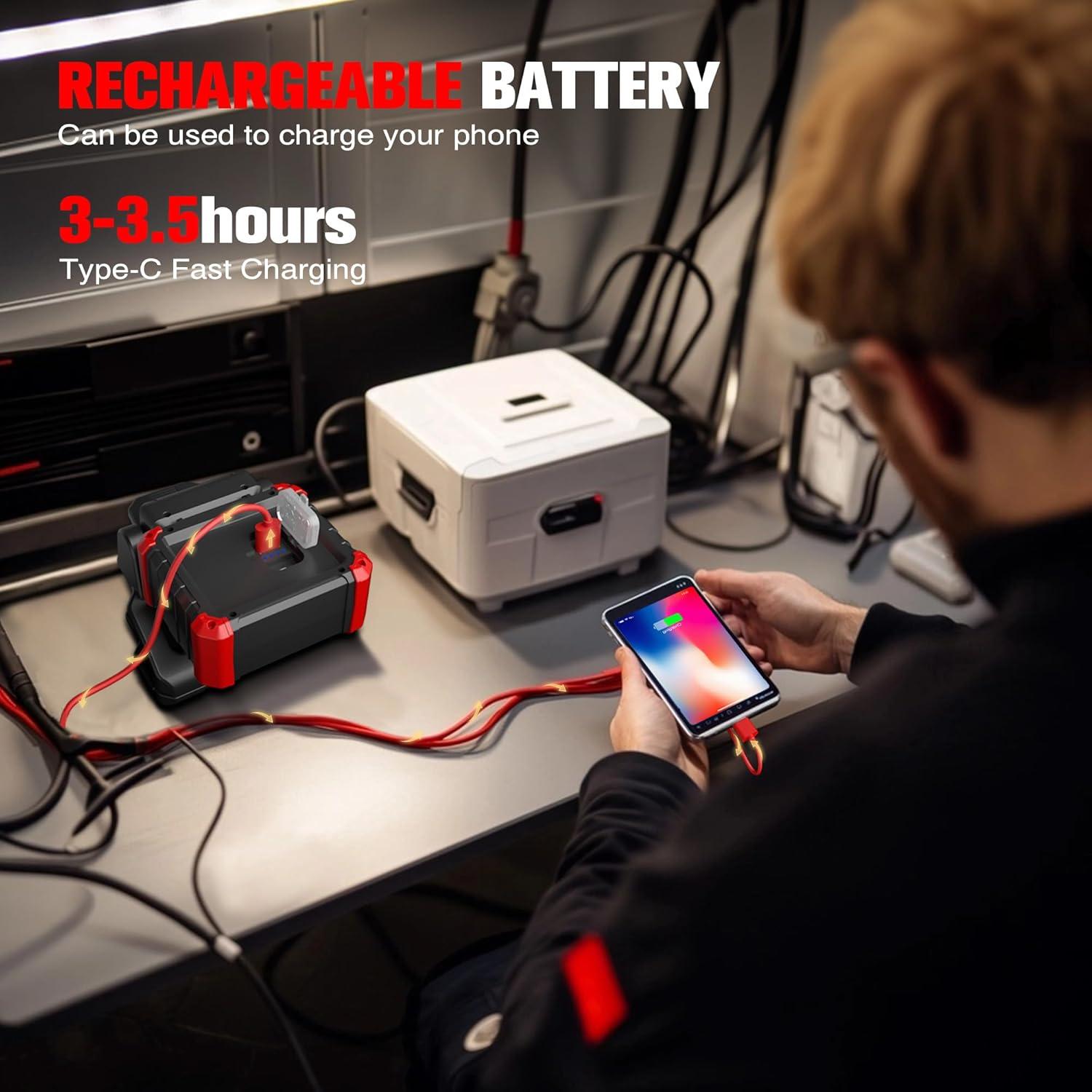 Luz de Trabajo LED Yls 2 Pack 2100LM Recargable con Clip