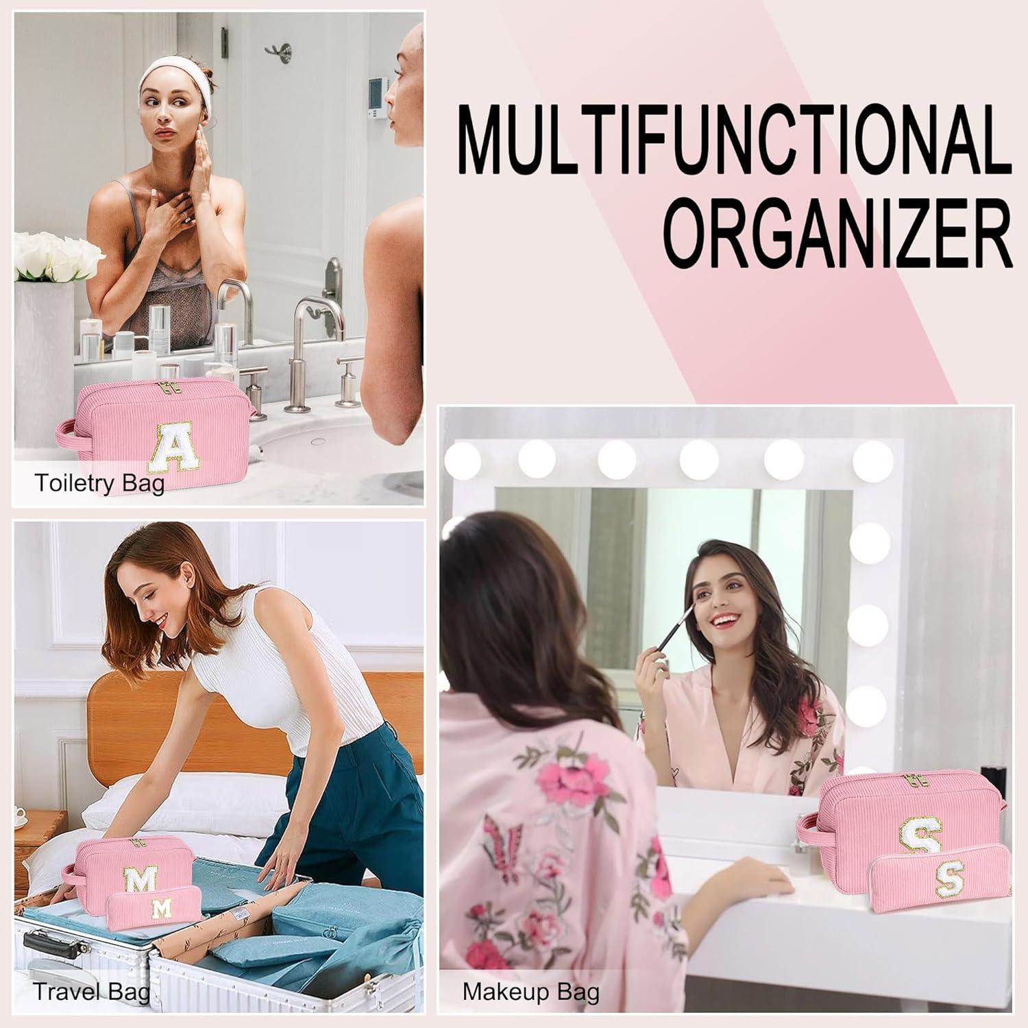 Bolsa de Maquillaje YOOLIFE Rosa Grande con Compartimentos