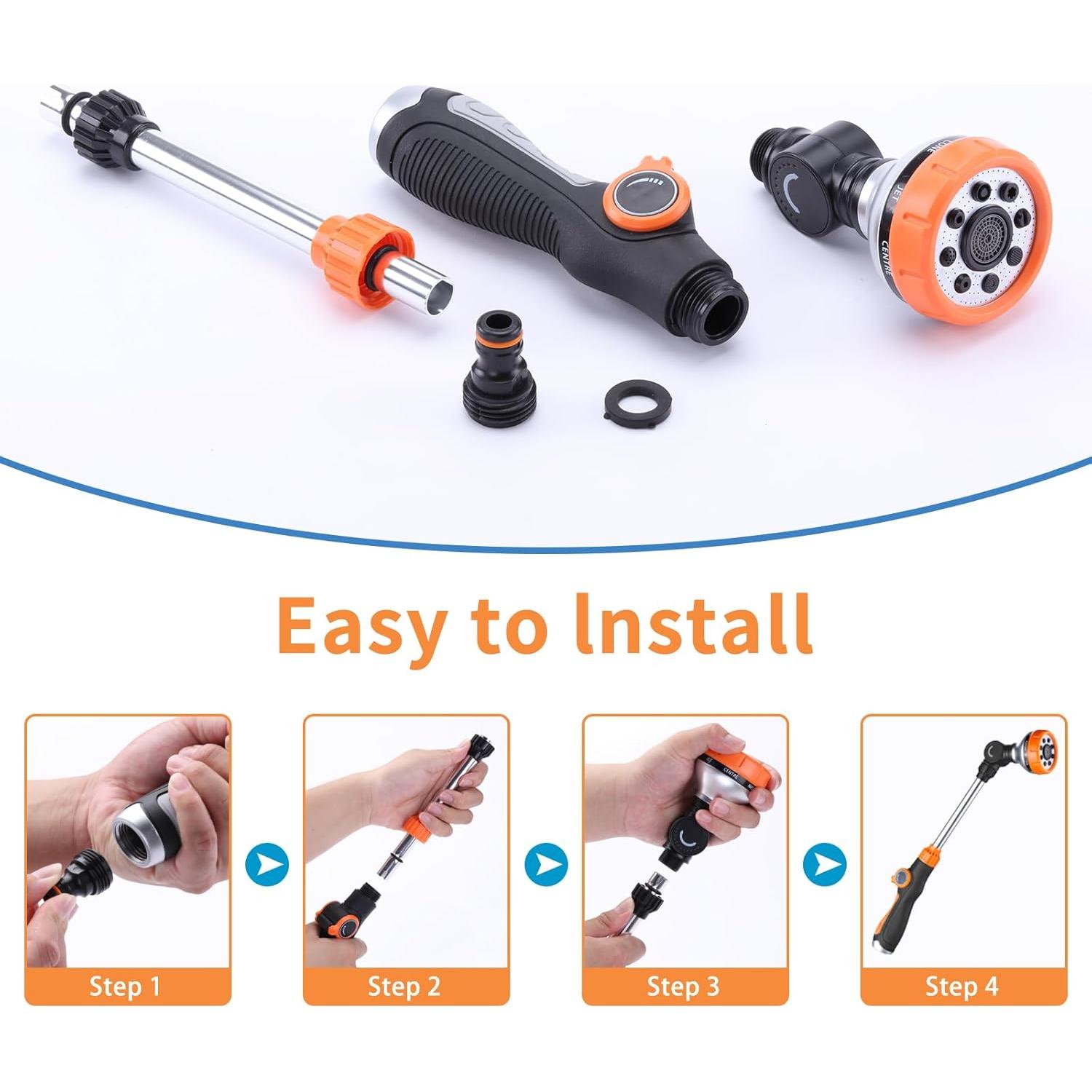 Varita de Riego RUODON Juego de 2 con 8 Patrones Ajustables