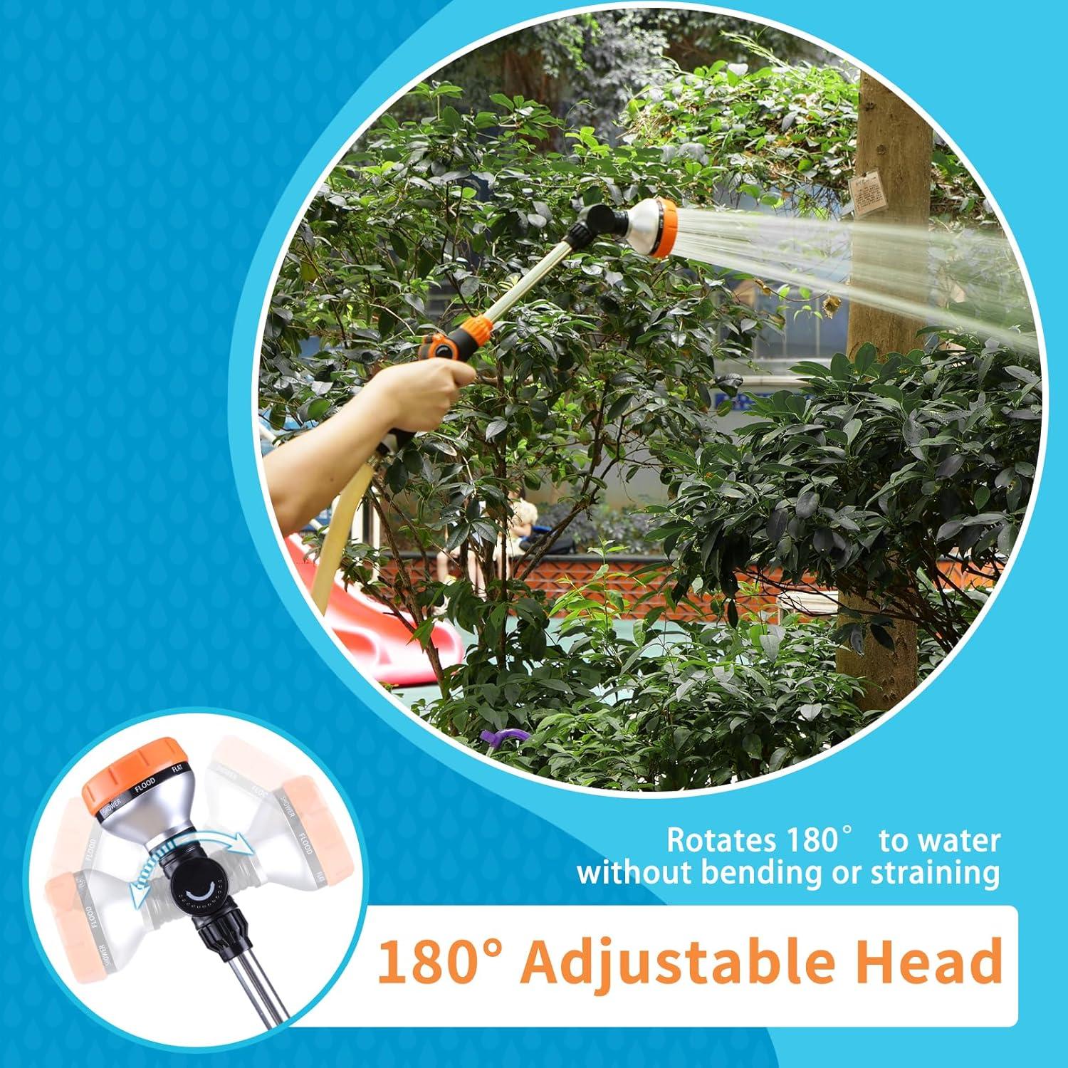 Varita de Riego RUODON Juego de 2 con 8 Patrones Ajustables