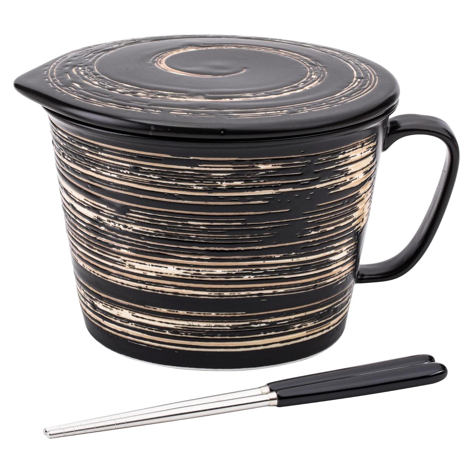 Juego de Tazones de Ramen Tsreinh Cerámica 850 ml Negro