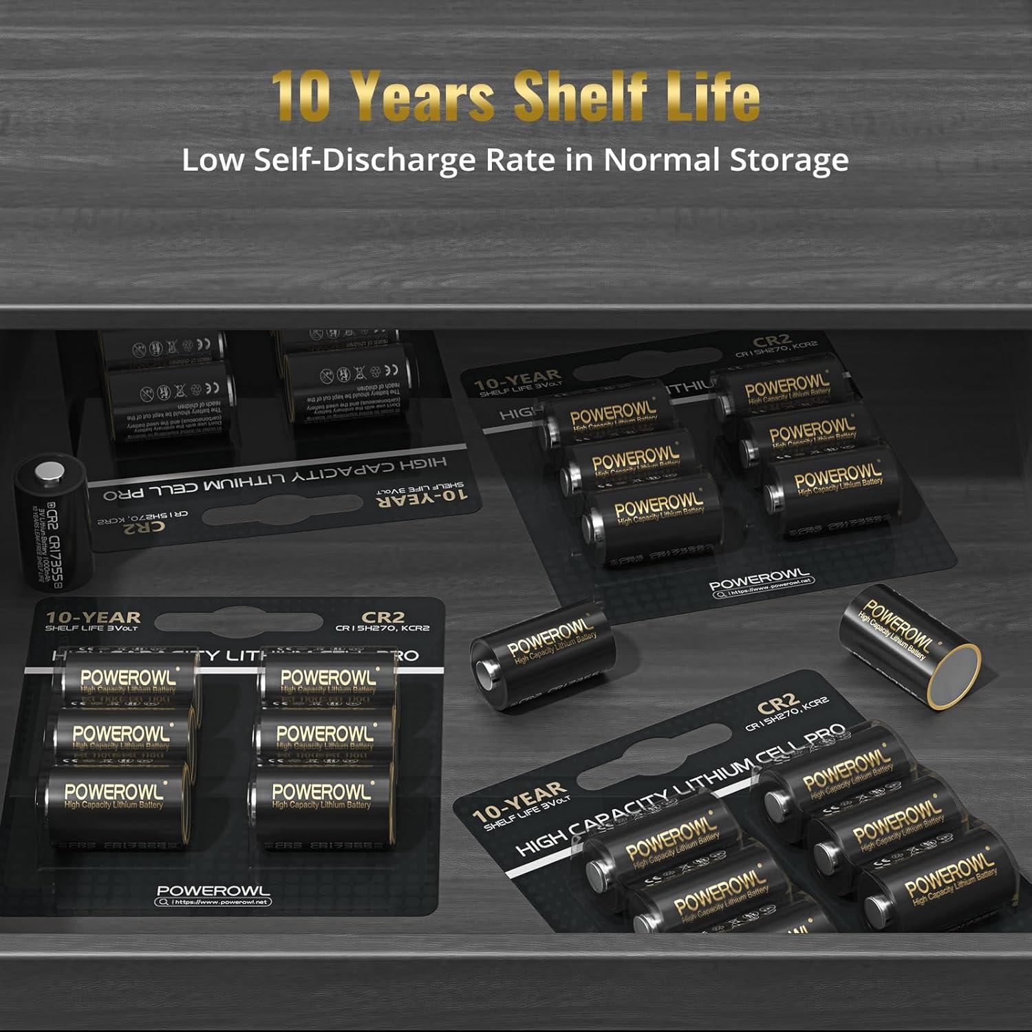 Batería de Litio POWEROWL CR2 3V - Paquete de 6 Unidades