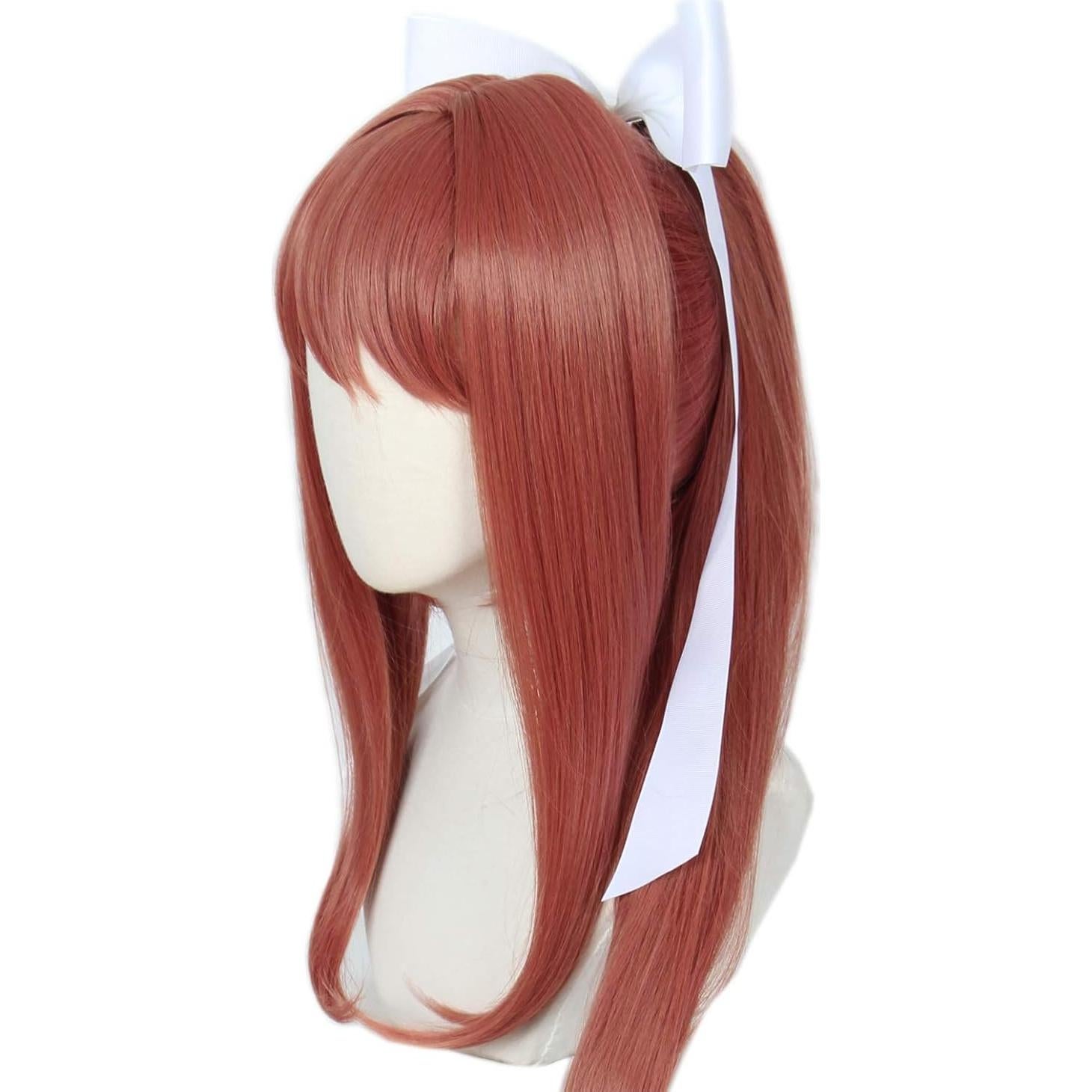 Peluca Larga Linfairy para Niñas con Lazo Blanco