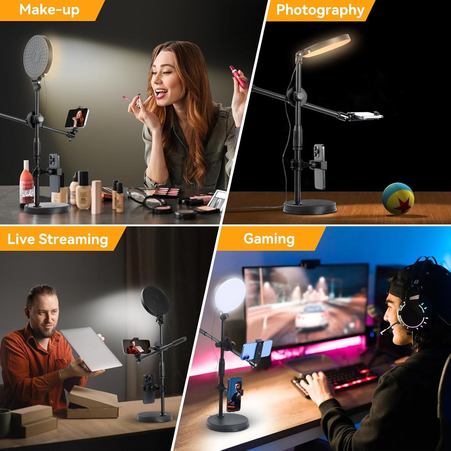 Luz de Anillo LED UTEBIT 15.24 cm Regulable para Video