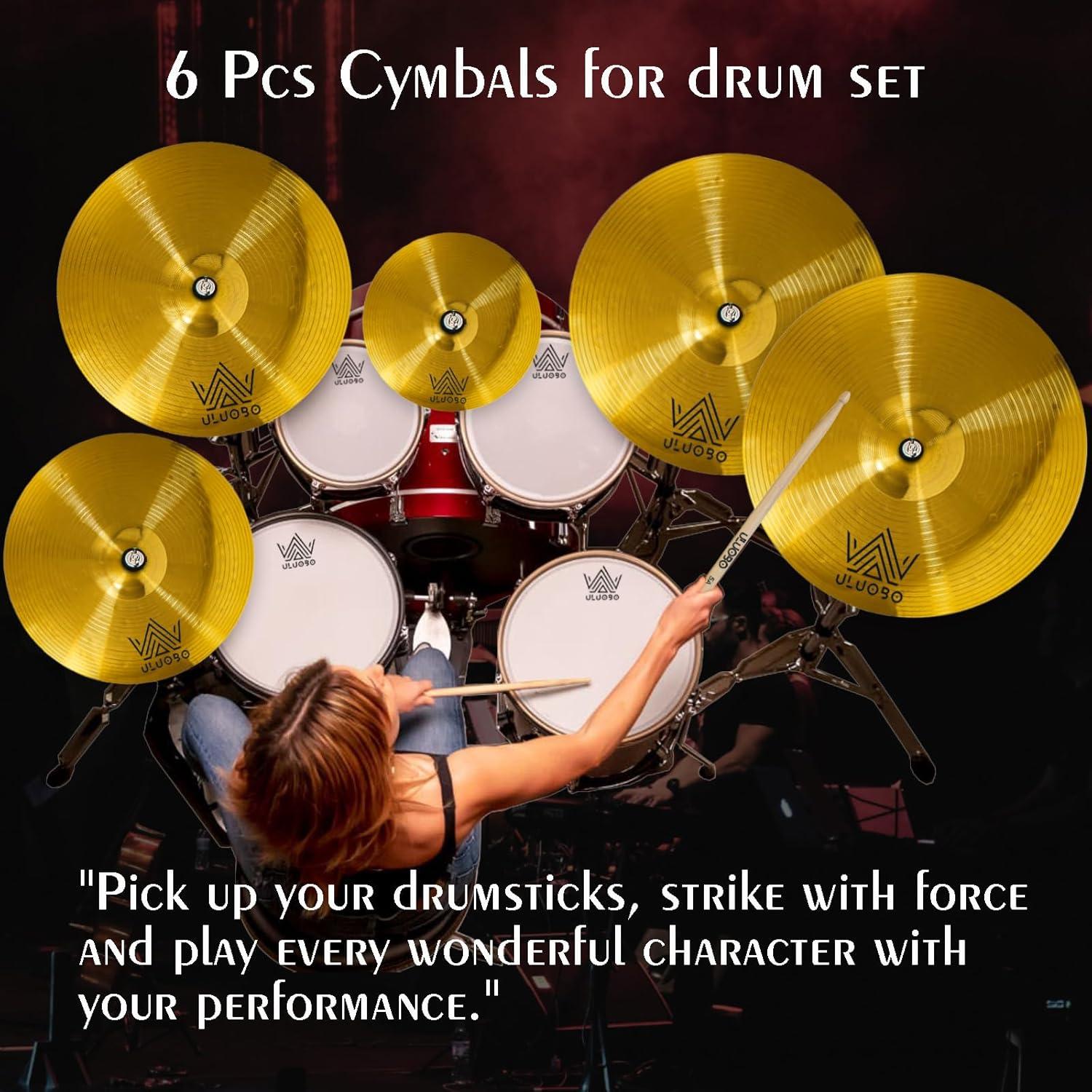 Set de Platillos de Batería ULUOBO 6 Piezas 10-20 cm