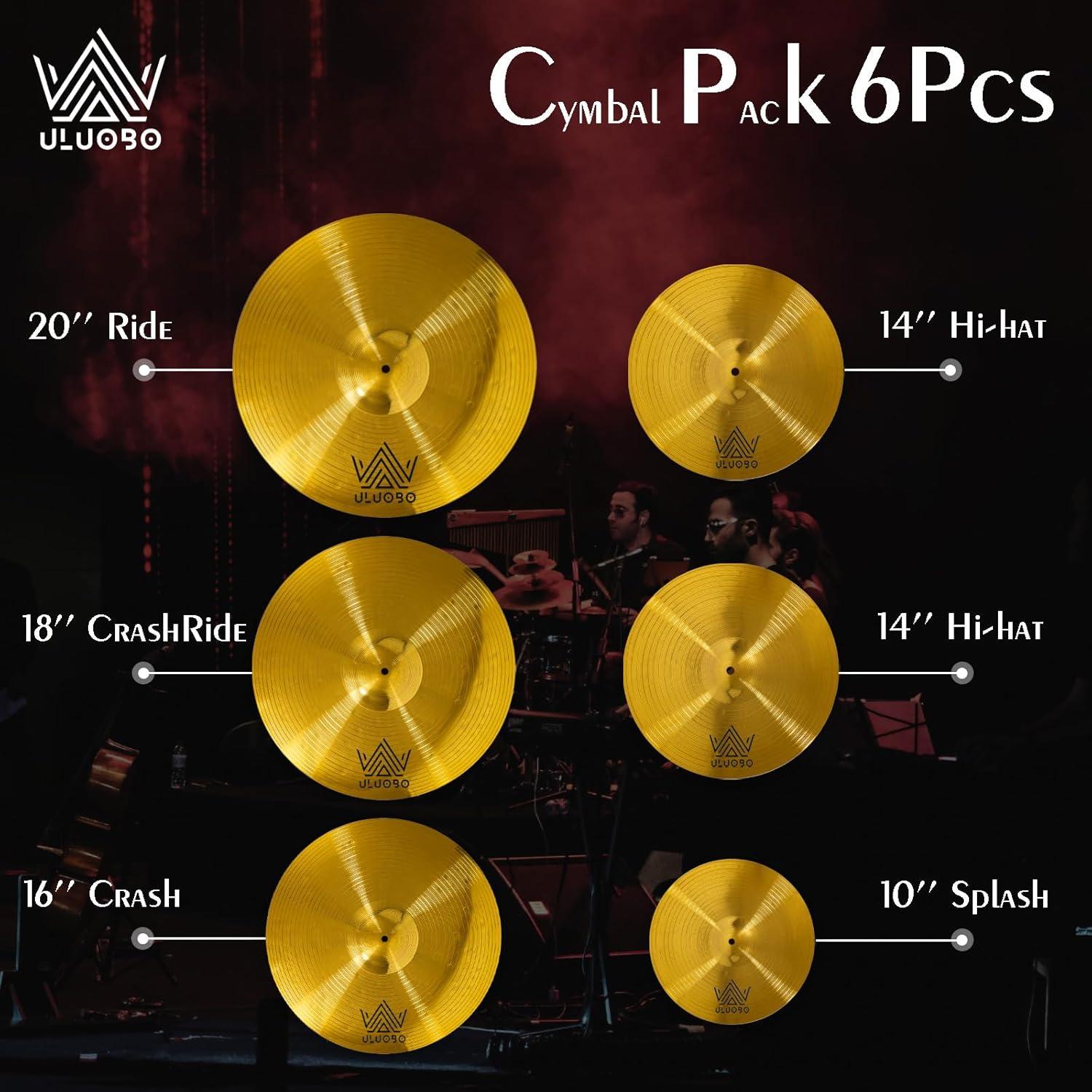 Set de Platillos de Batería ULUOBO 6 Piezas 10-20 cm