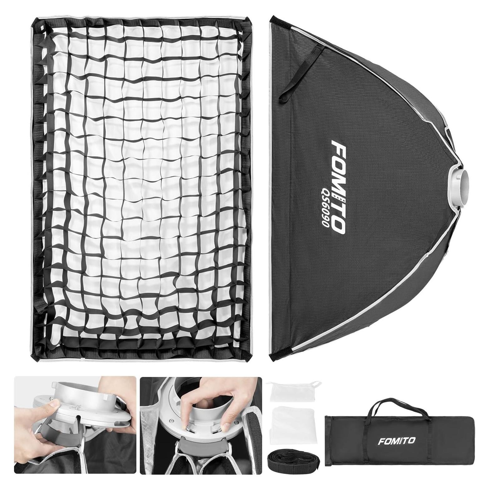 FOMITO Strip Softbox 60x90cm con Montura Bowens y Rejilla