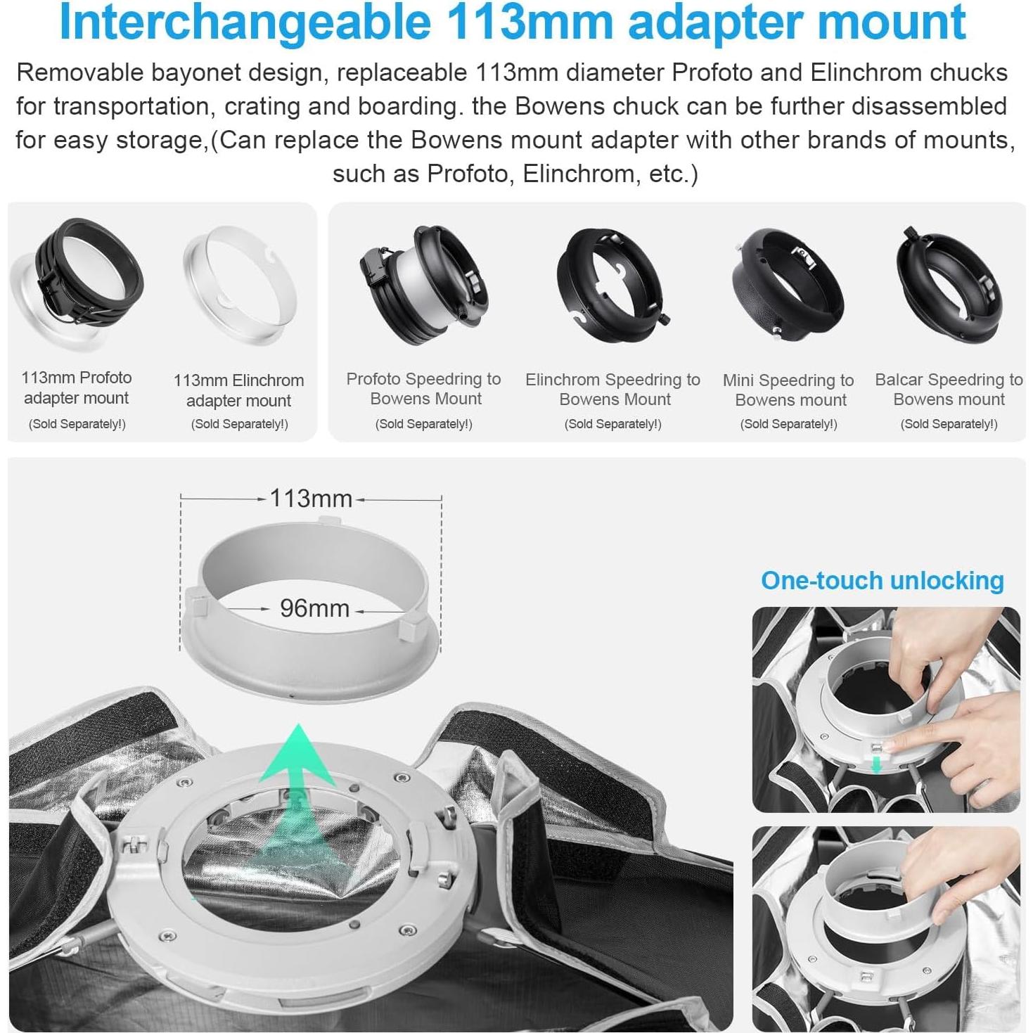 FOMITO Strip Softbox 60x90cm con Montura Bowens y Rejilla