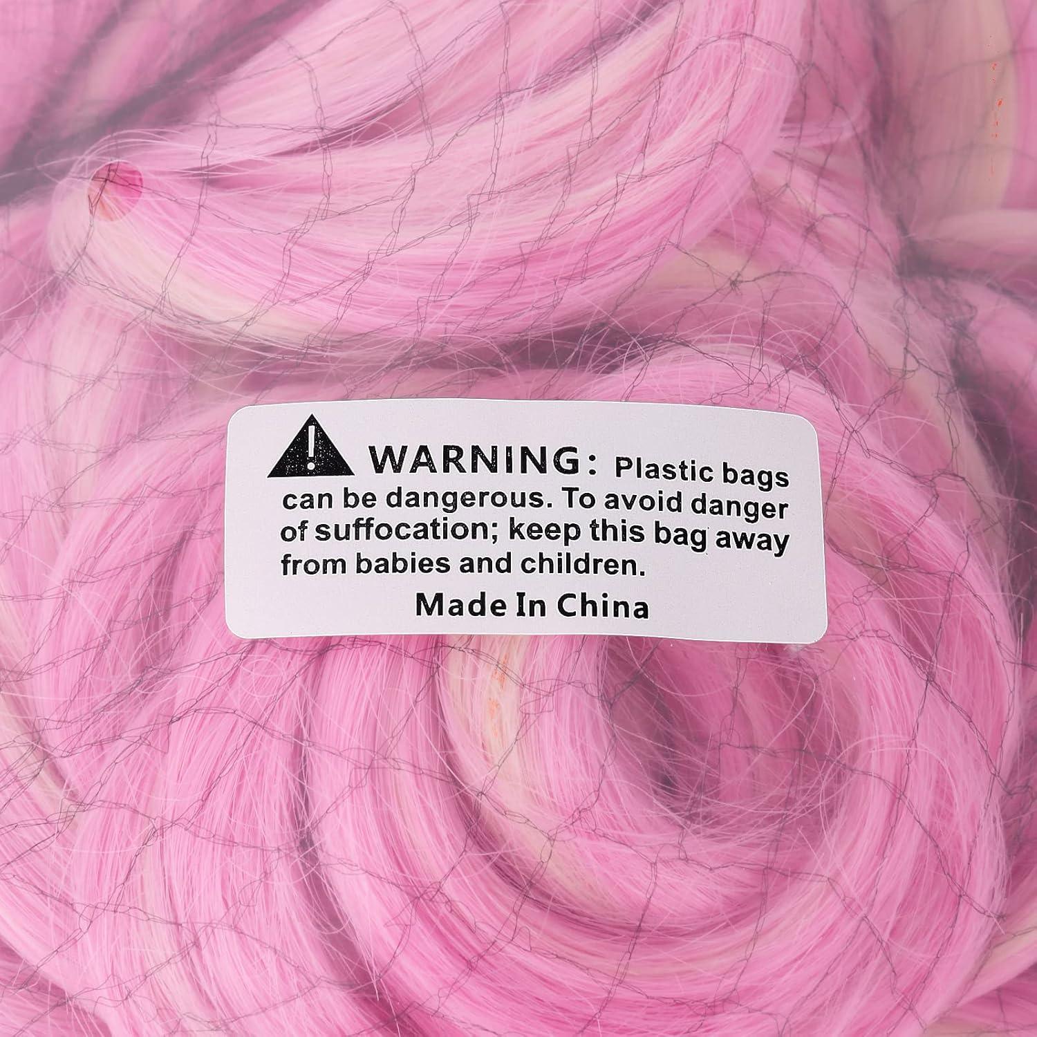 Peluca Sintética MapofBeauty Larga Rizada 65 cm Rosa/Rubio