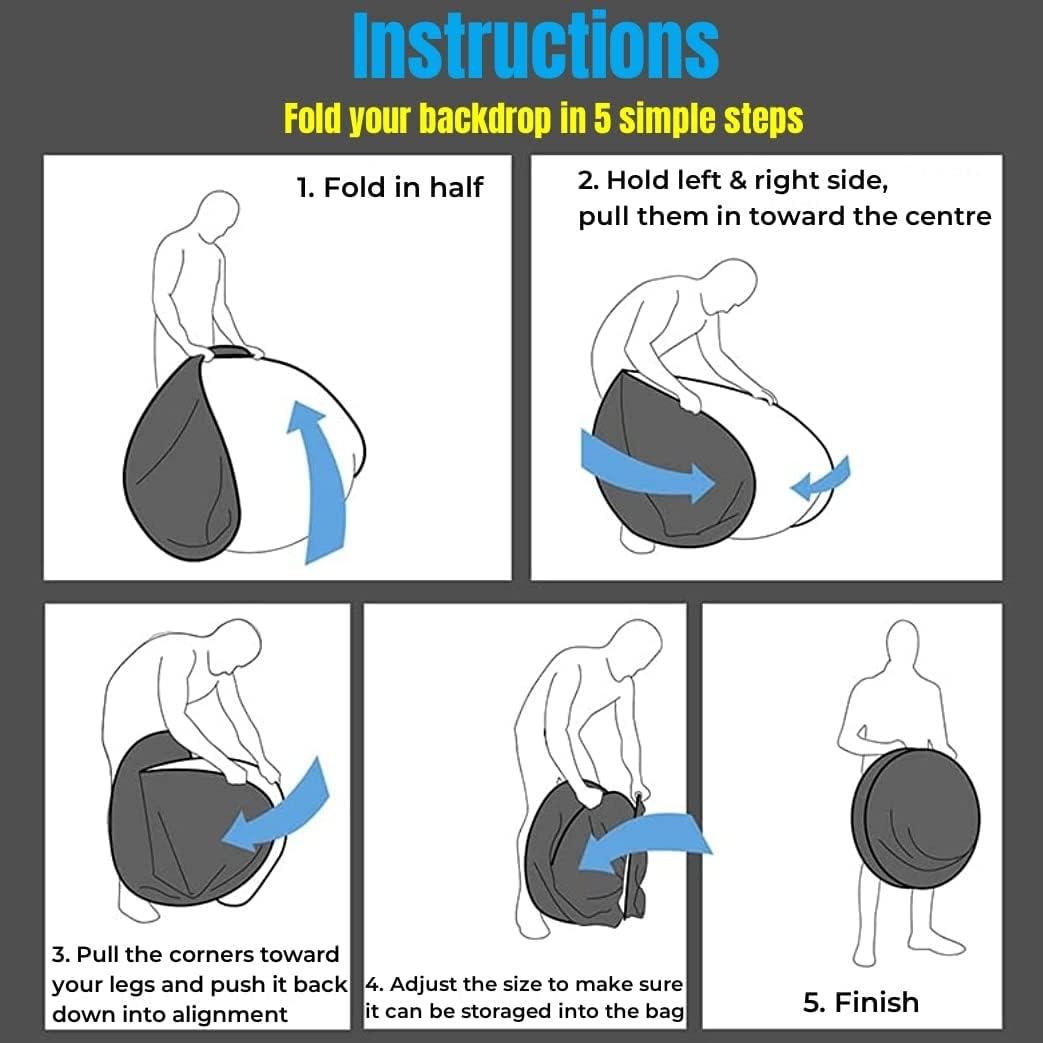 Blue Green Screen Backdrop Double Sided Collapsible Greenscreen Backdrop with Carrying Bag,Portable Pop Up Green Screen Background for Streaming Webcam (Blue & Green, 47.2 * 59.1")