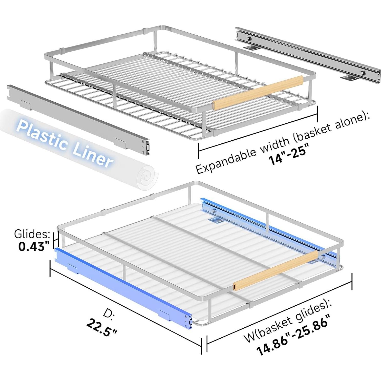 Organizador Expandible de Gabinete jkxoo 2 Paquetes 36.83-64.77 cm