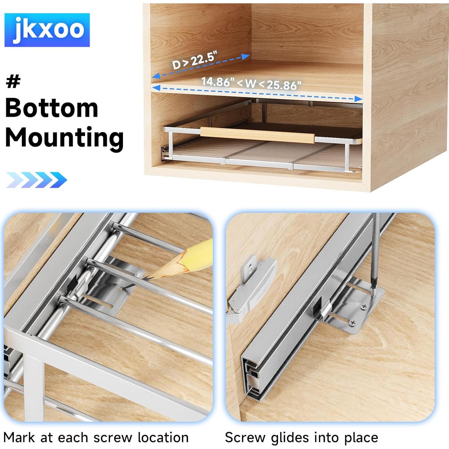 Organizador Expandible de Gabinete jkxoo 2 Paquetes Acero Inoxidable