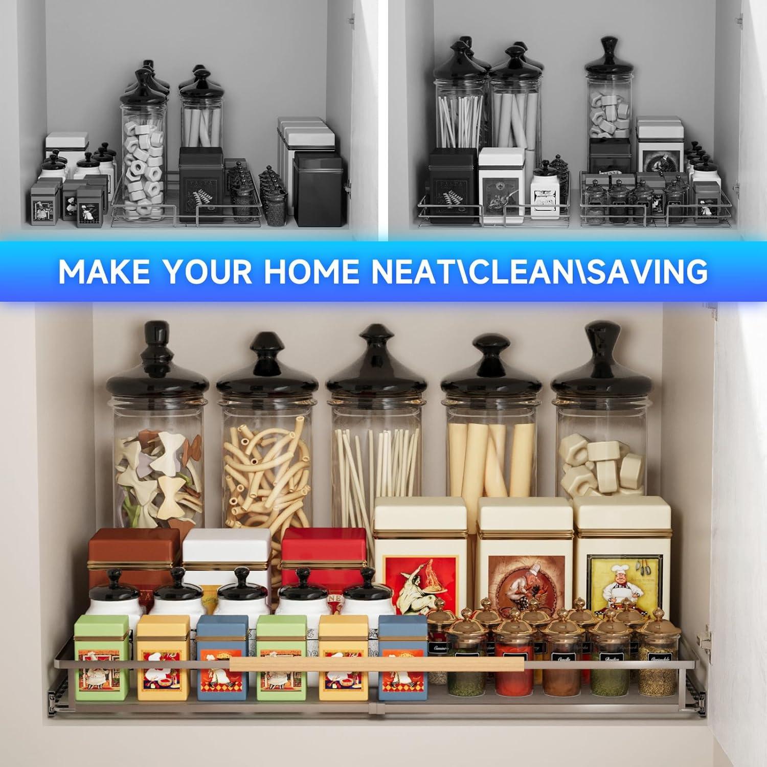 Organizador Expandible de Gabinete jkxoo 2 Paquetes 36.83-64.77 cm