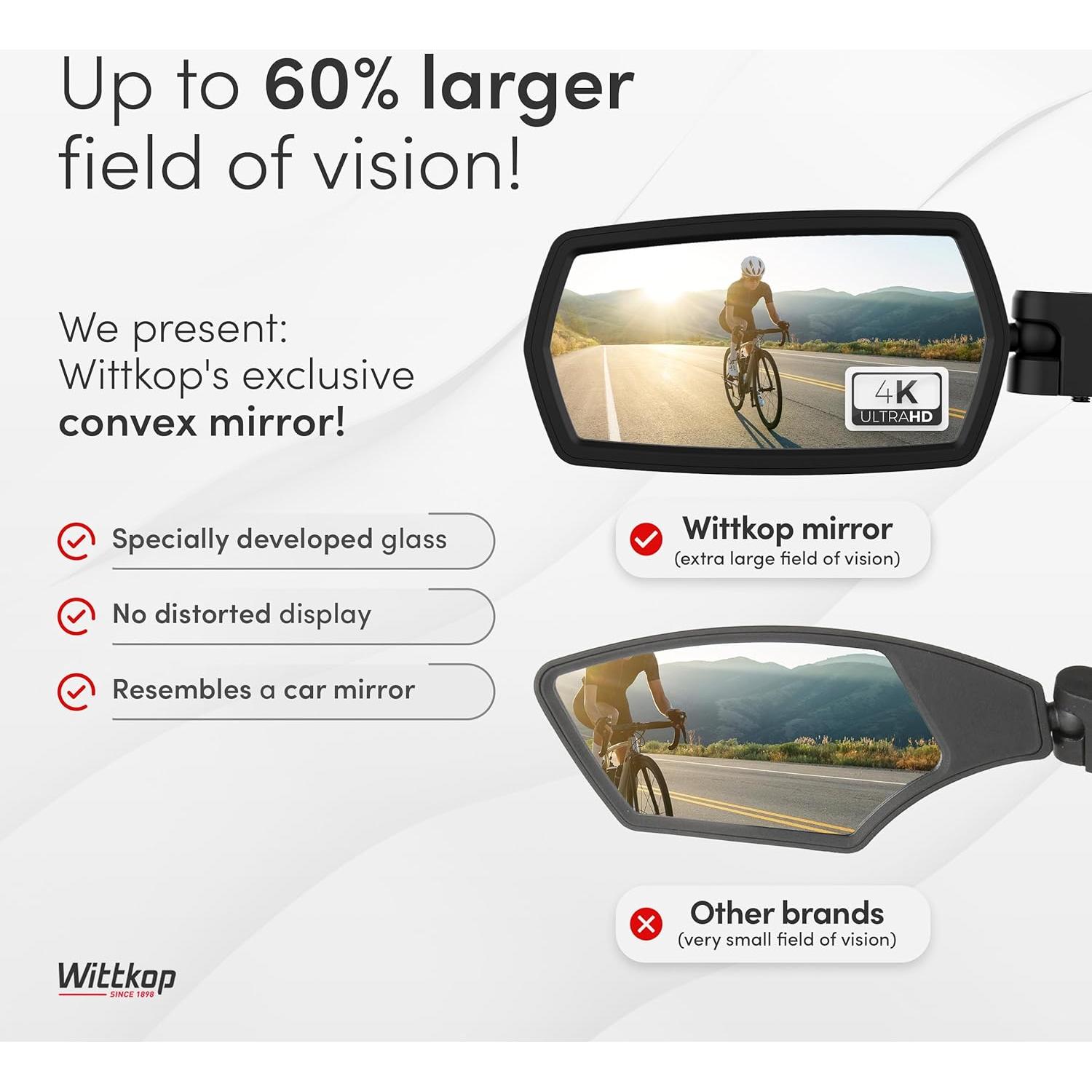 Espejo de Bicicleta Wittkop Izquierda HD Plegable 360°