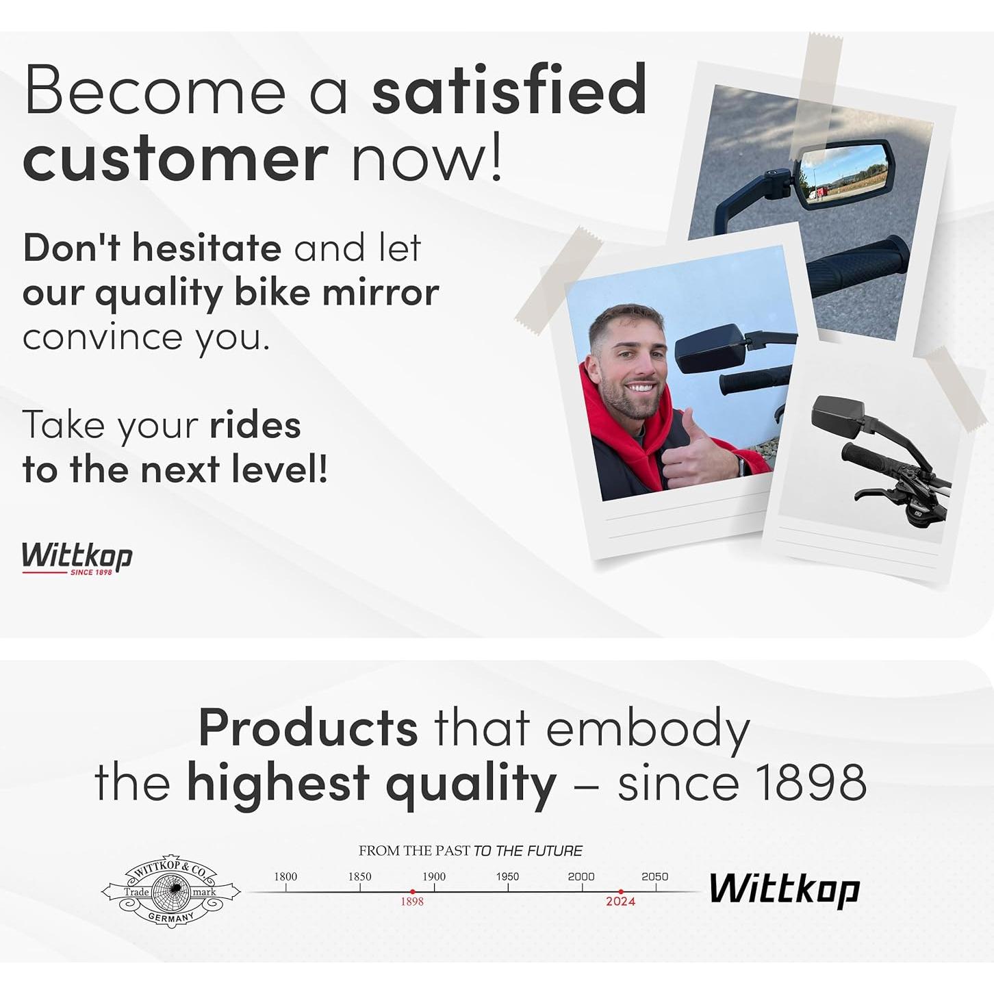 Espejo de Bicicleta Wittkop Izquierda HD Plegable 360°