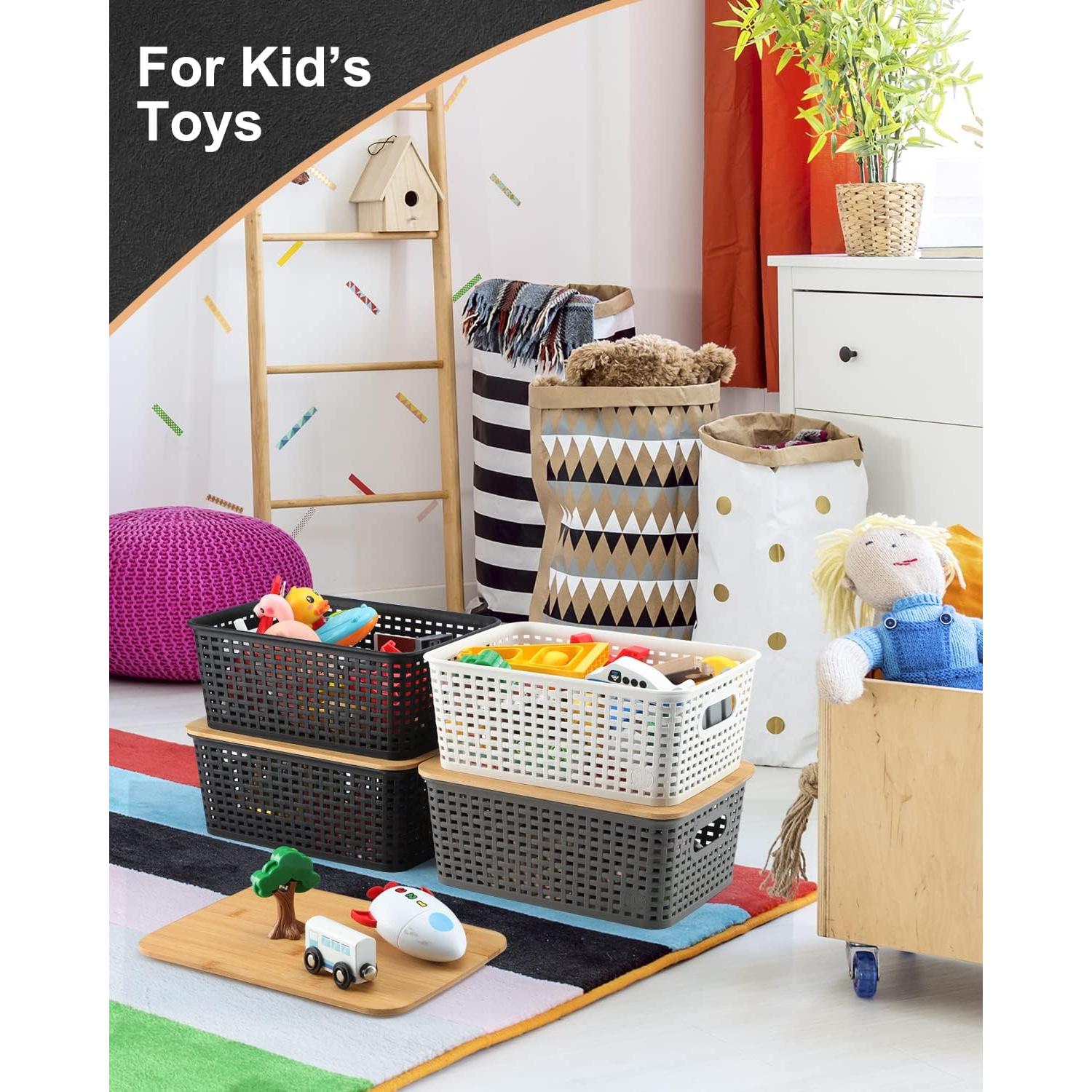 Cajas de Almacenamiento AREYZIN 6 Piezas con Tapas de Bambú