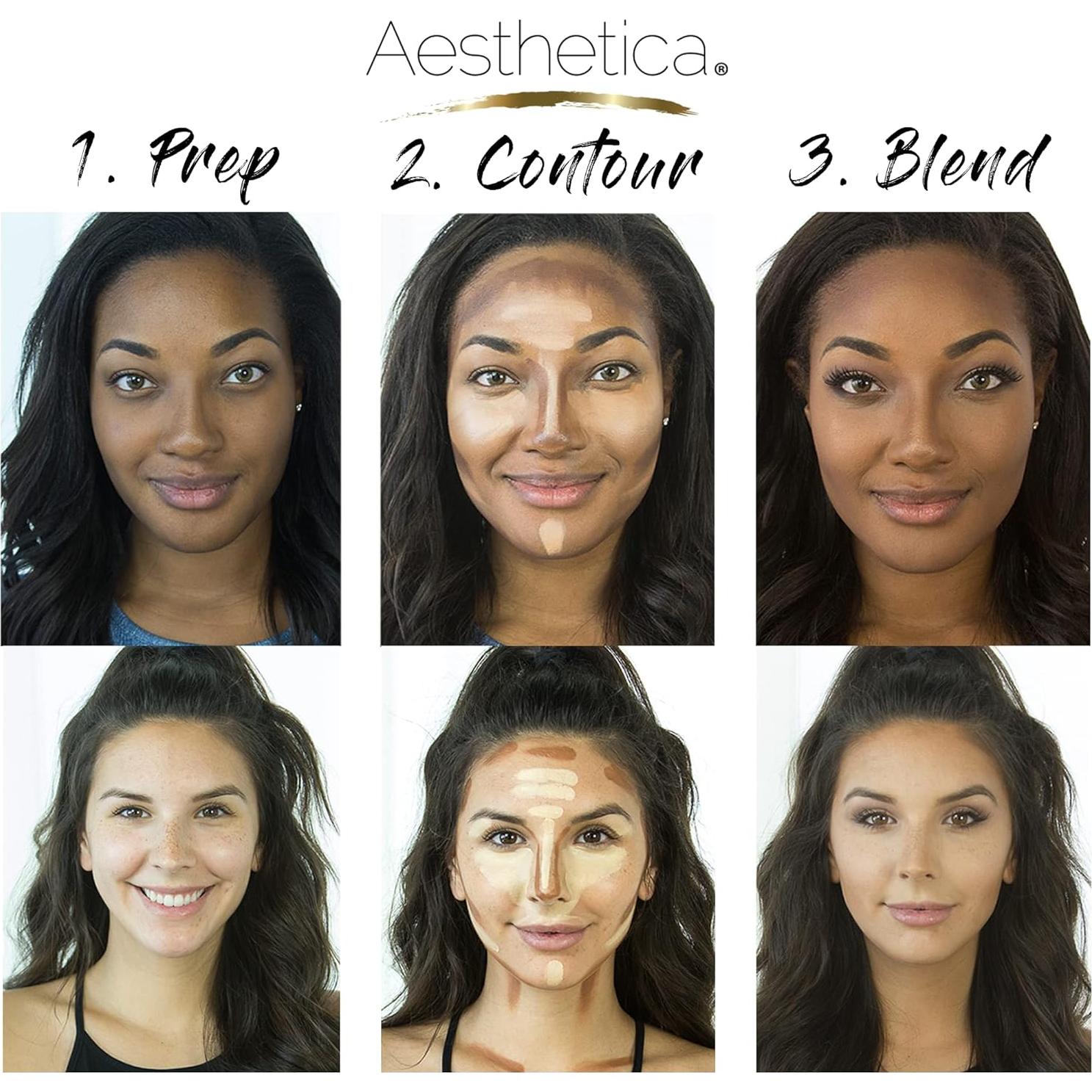 Kit de Maquillaje Contorno e Iluminación Aesthetica - Vegano