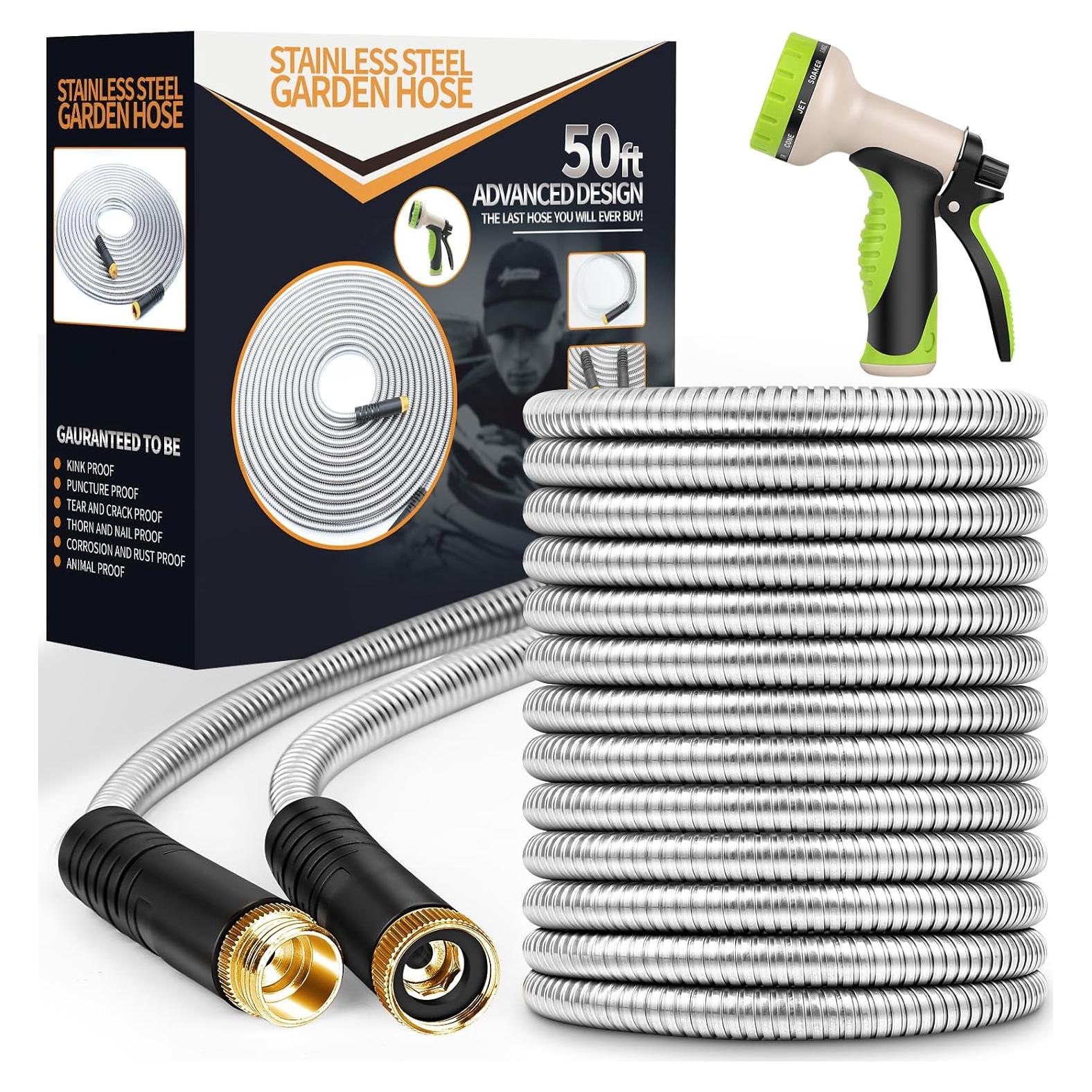 Manguera de Jardín Unywarse 15,24 m Acero Inoxidable Flexible