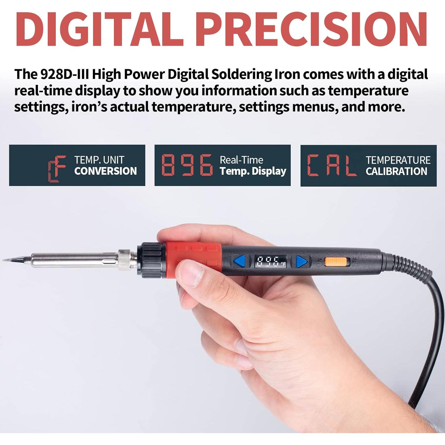 Soldador YIHUA 928D-III 110W Digital con Control de Temp.