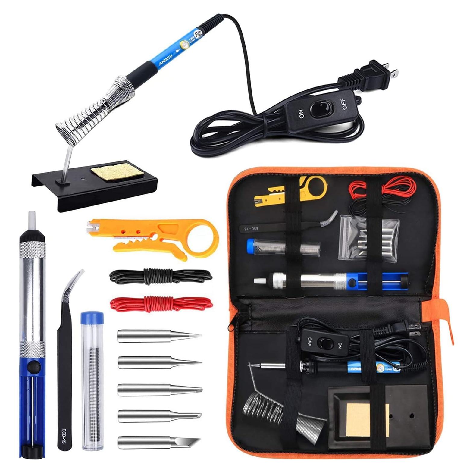 Kit de Soldador ANBES 60W con 5 Puntas y Bomba Desoldadora