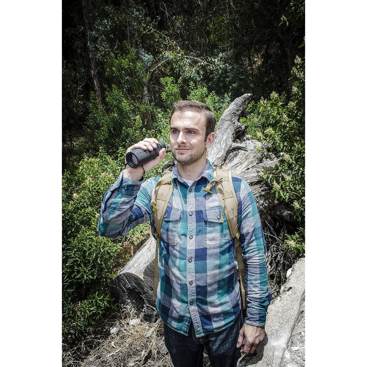 Barska Blackhawk Waterproof Monocular – Compact, Fogproof, Multi-Coated Optics, Slip-Resistant Grip for Birding, Hiking, Sports, Concerts & Outdoor Use