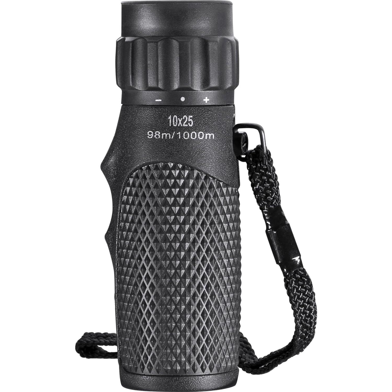 Barska Blackhawk Waterproof Monocular – Compact, Fogproof, Multi-Coated Optics, Slip-Resistant Grip for Birding, Hiking, Sports, Concerts & Outdoor Use